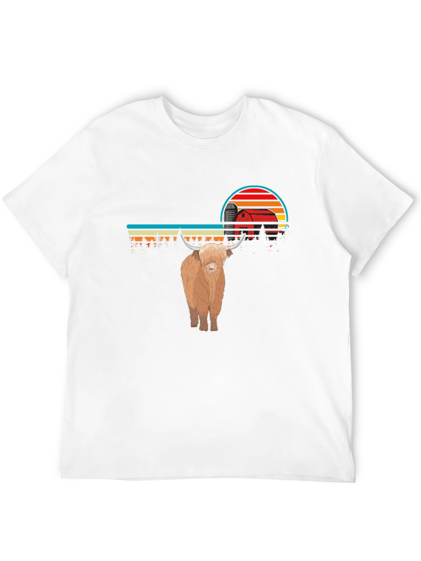Highland Cow Sunset Graphic Tee