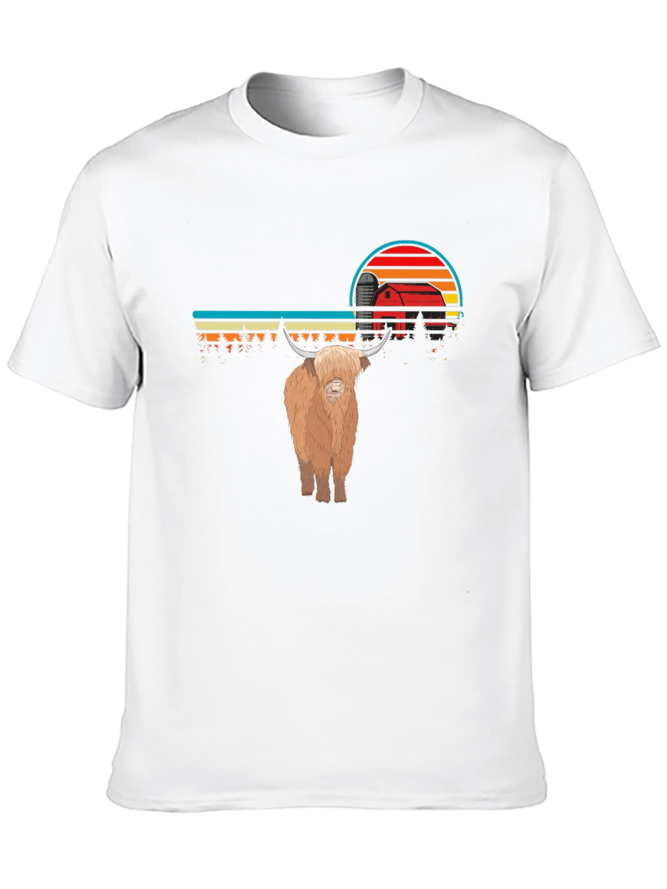 Highland Cow Sunset Graphic Tee