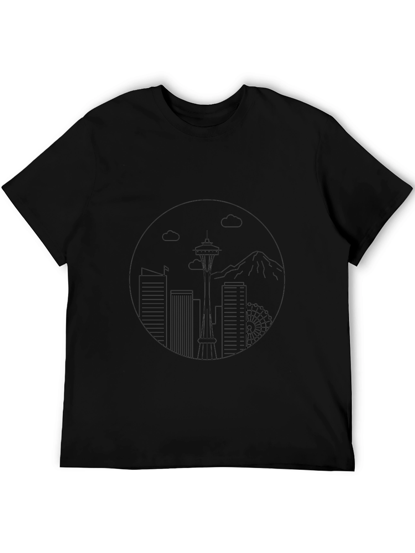 Seattle Skyline Black Graphic Tee