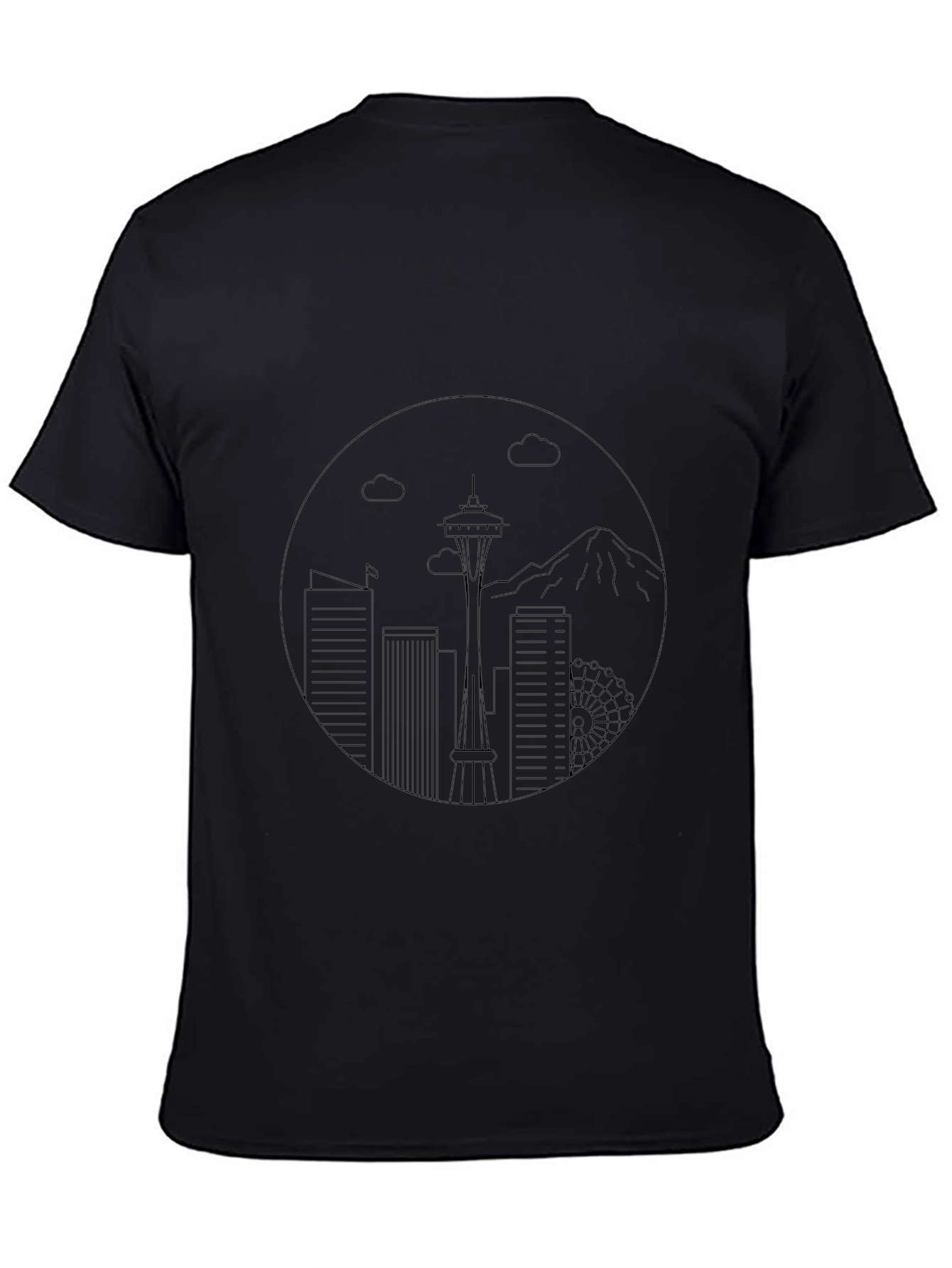 Seattle Skyline Black Graphic Tee