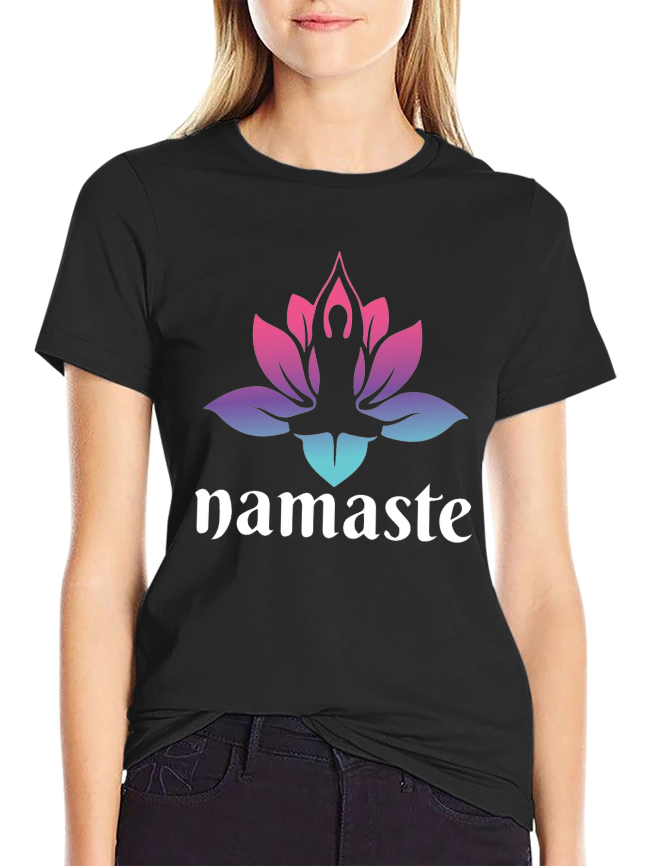 Namaste Yoga Lotus T-Shirt - Relax in Style