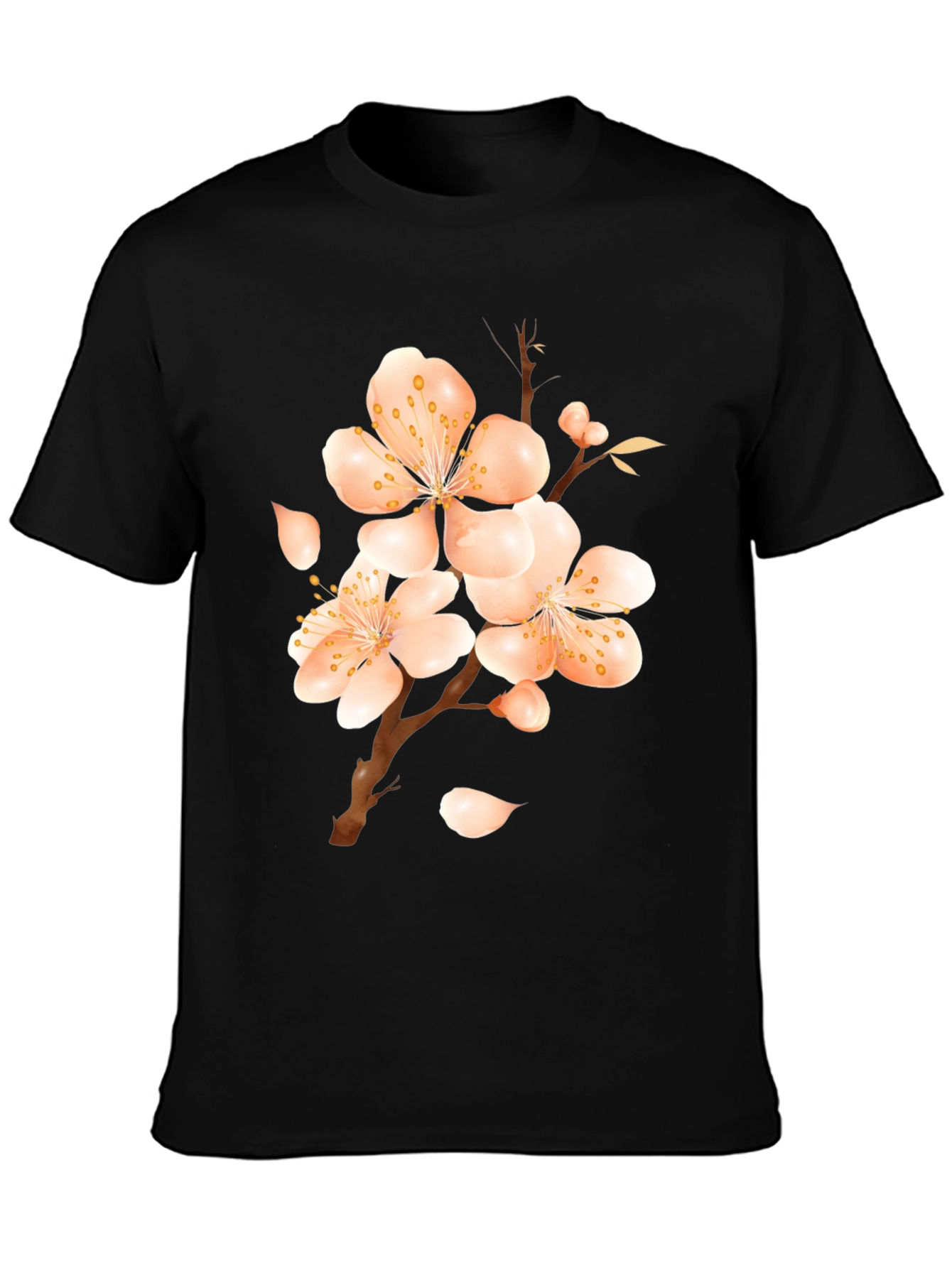 Blossom Print Black T-Shirt