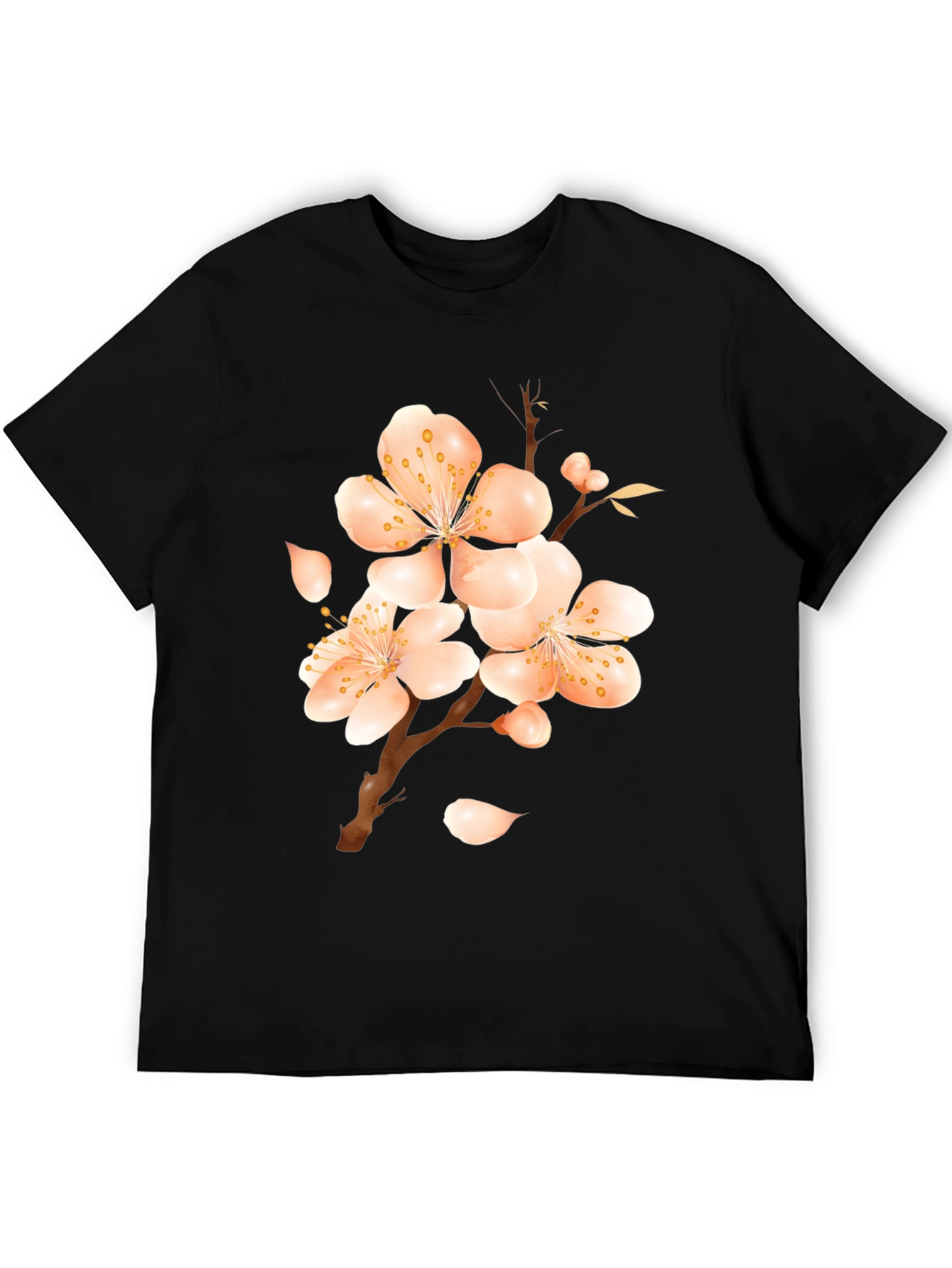 Blossom Print Black T-Shirt