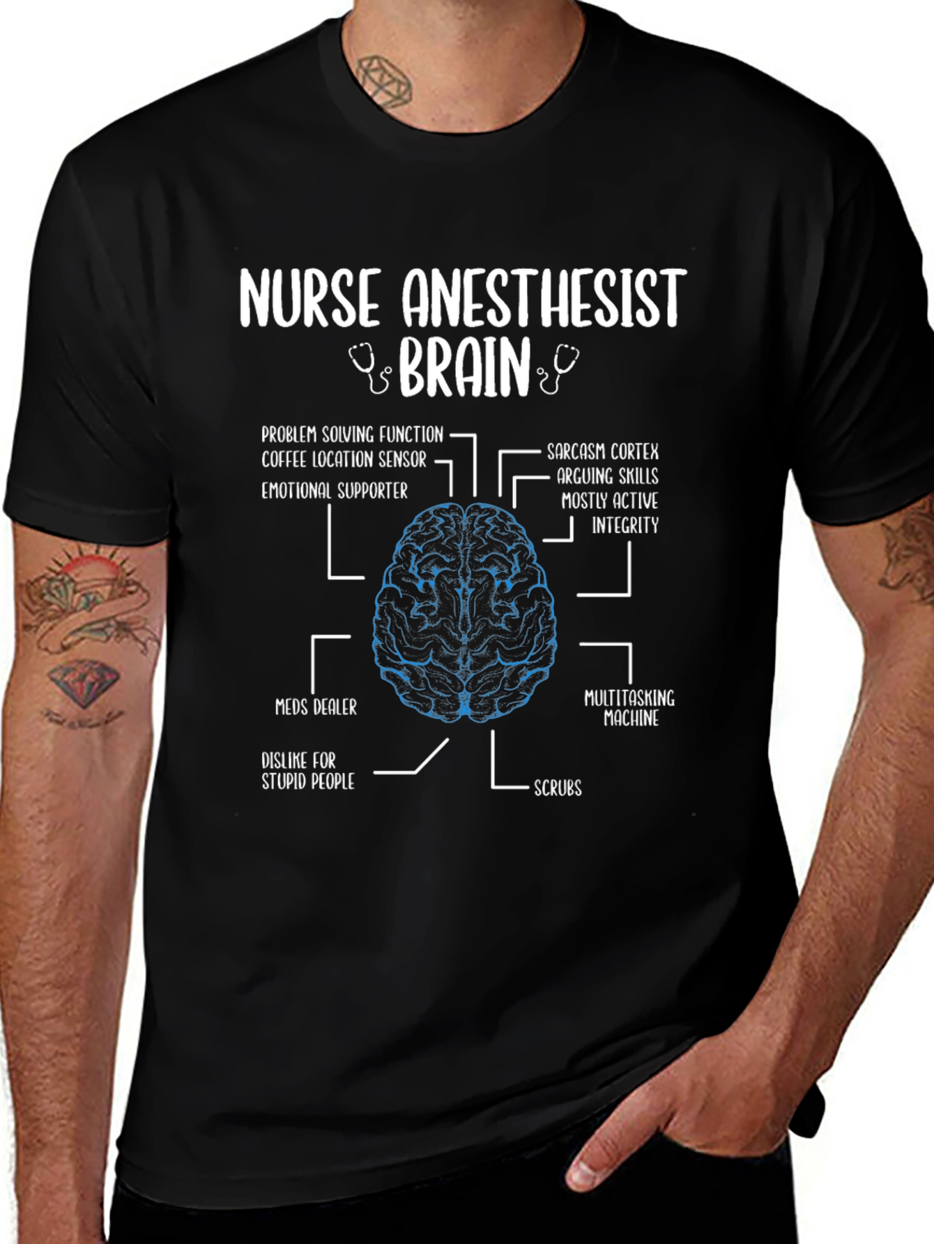 Nurse Anesthetist Brain Anatomy T-Shirt