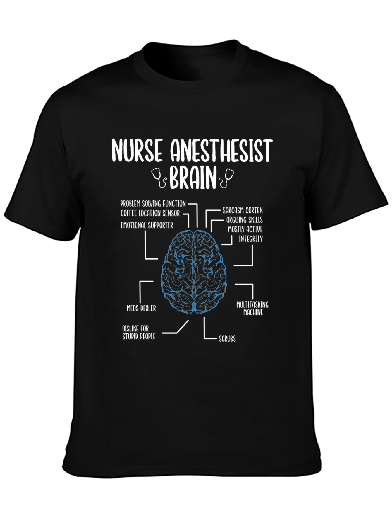 Nurse Anesthetist Brain Anatomy T-Shirt