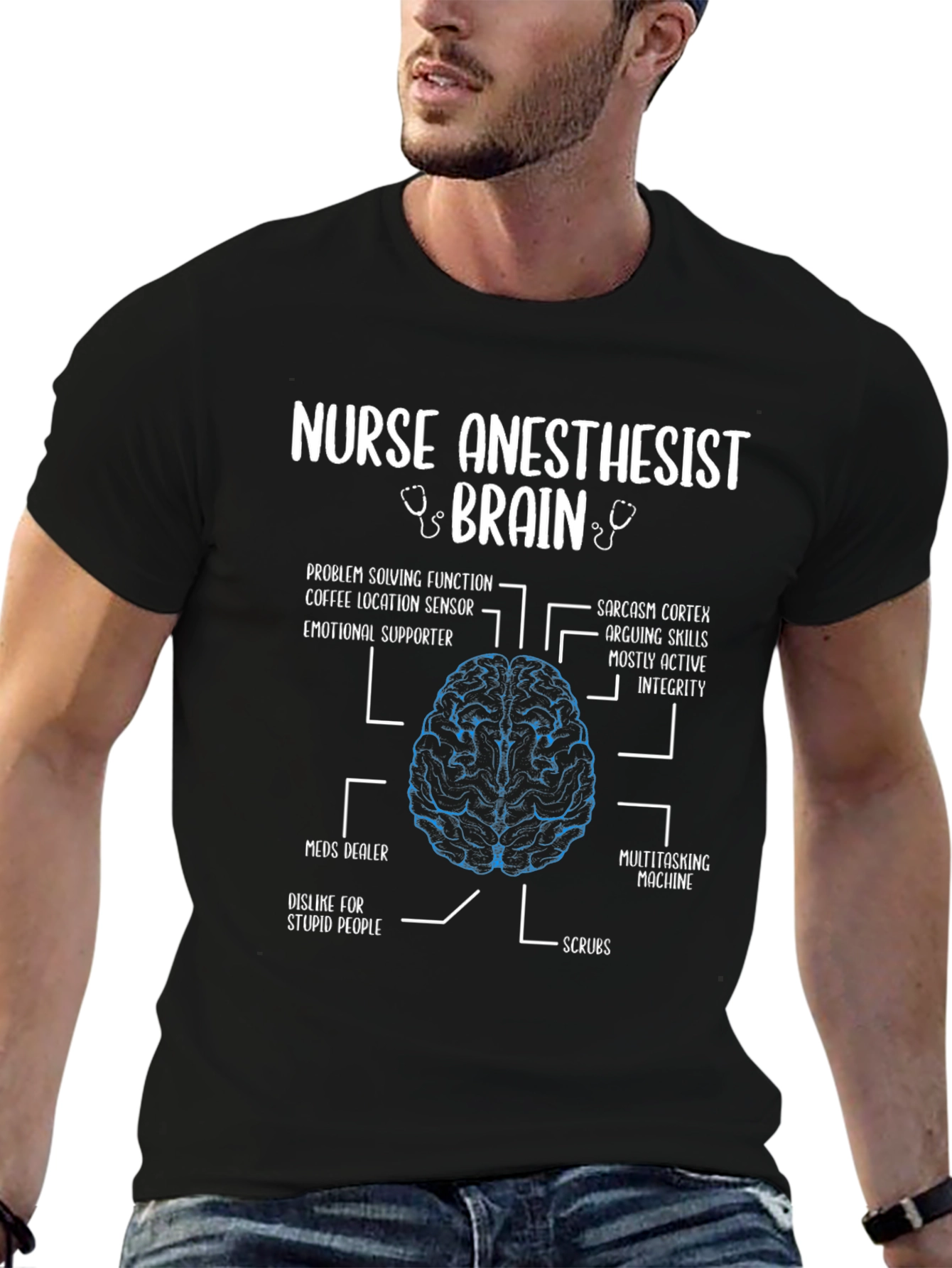 Nurse Anesthetist Brain Anatomy T-Shirt
