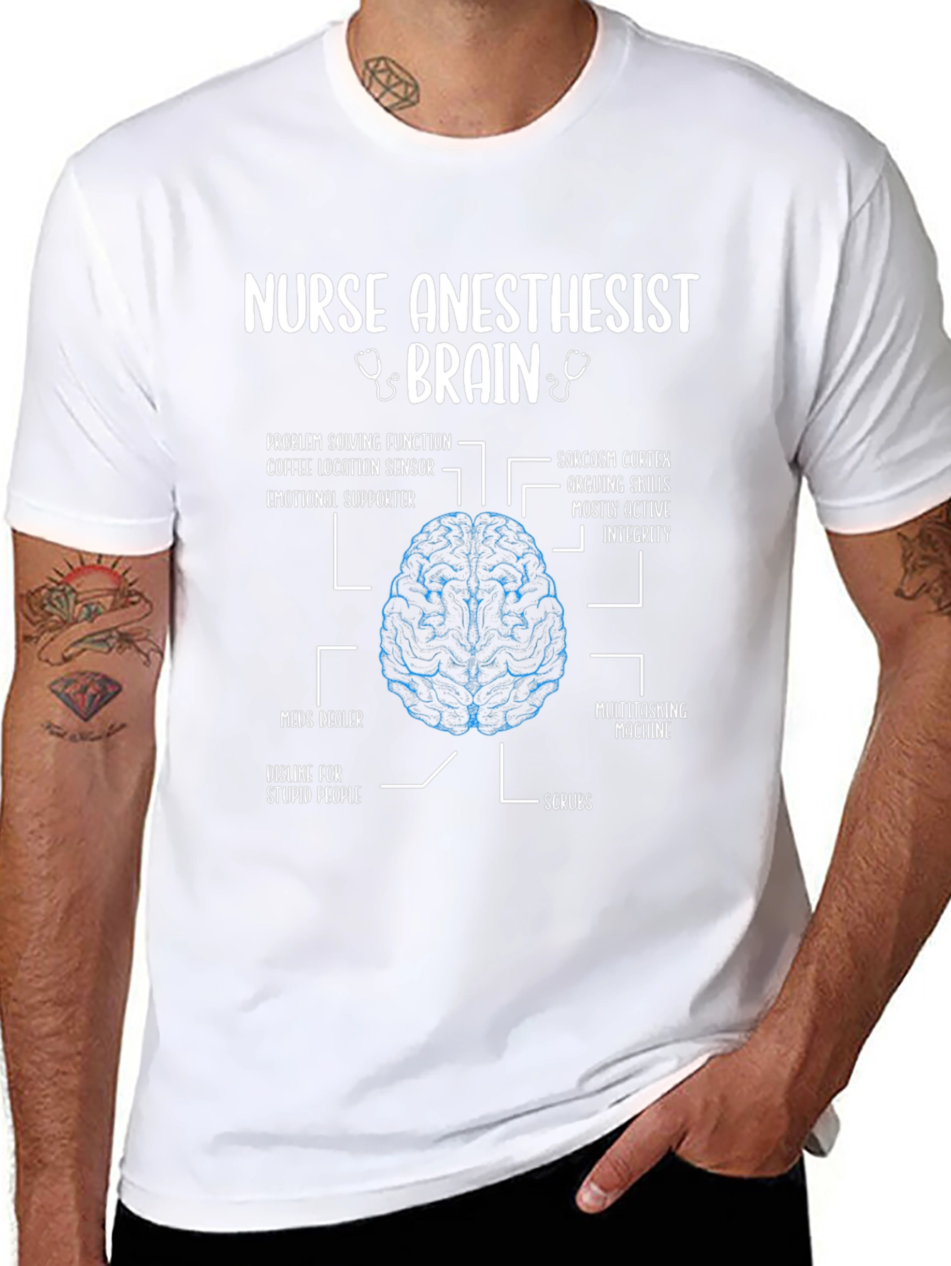 Nurse Anesthetist Brain Anatomy T-Shirt