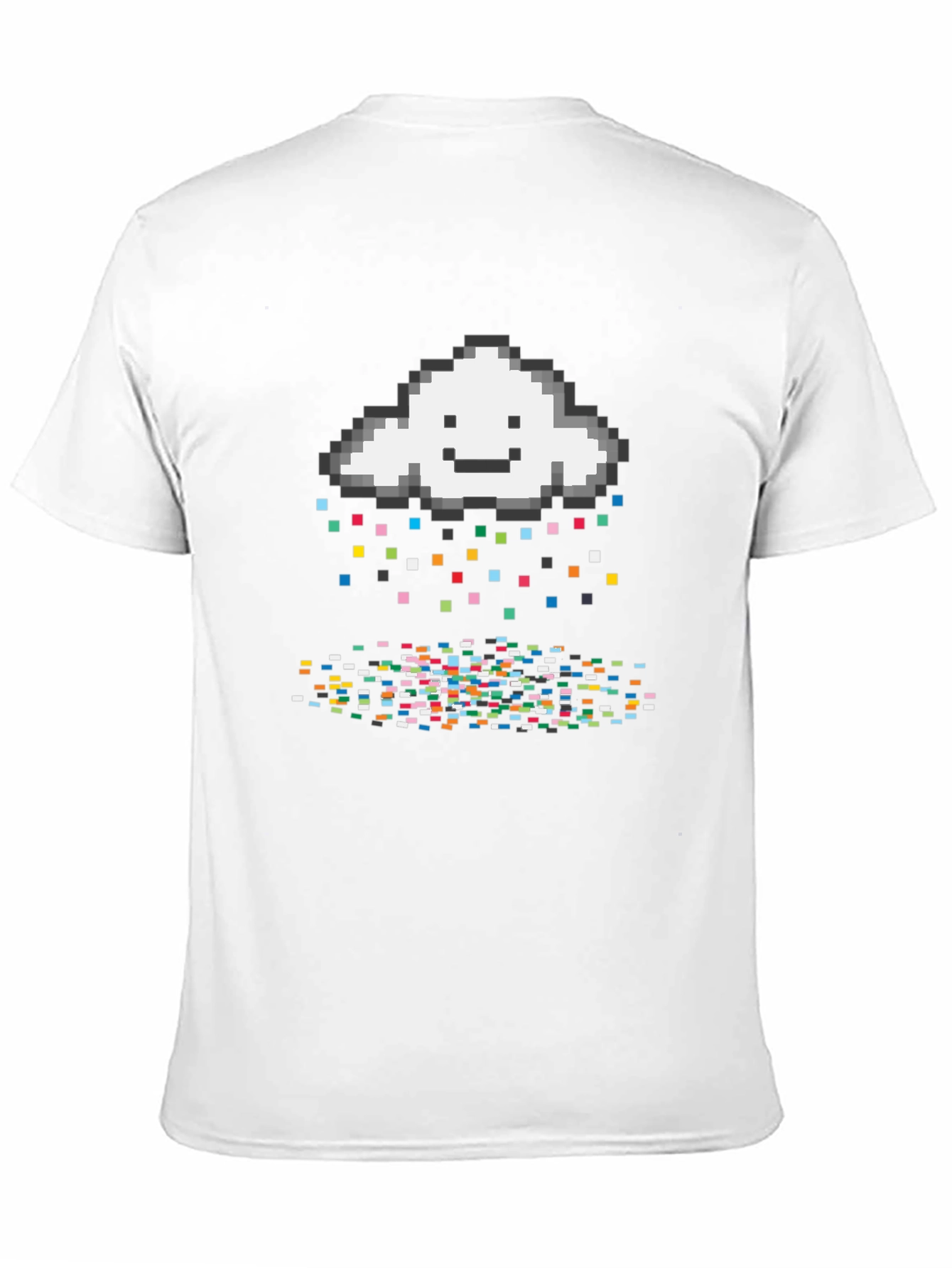 Pixel Rain Cloud Black T-Shirt