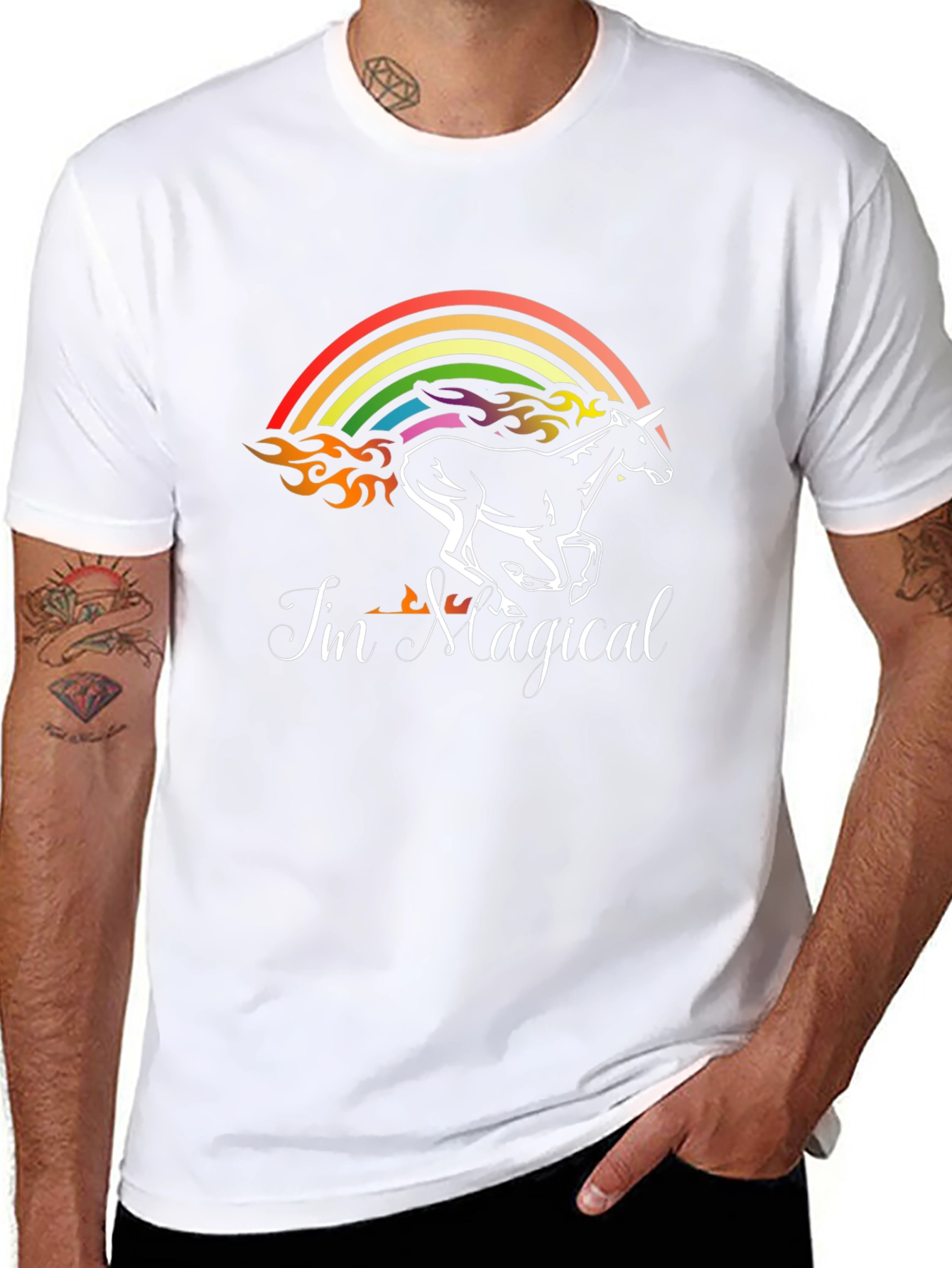 Im Magical Unicorn Rainbow Graphic T-Shirt