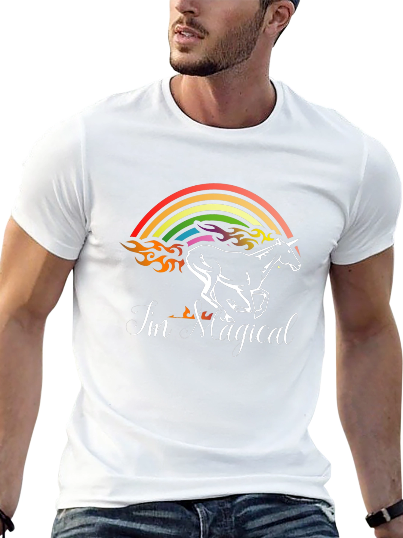 Im Magical Unicorn Rainbow Graphic T-Shirt