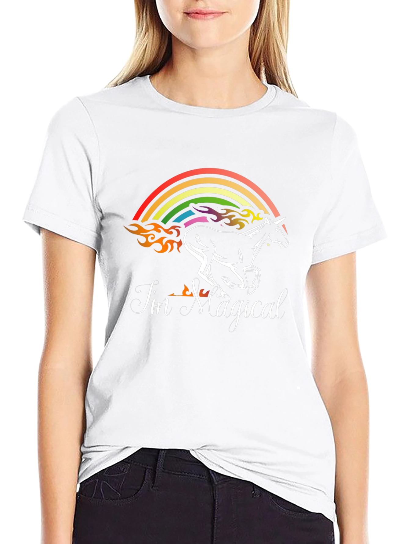 Im Magical Unicorn Rainbow Graphic T-Shirt