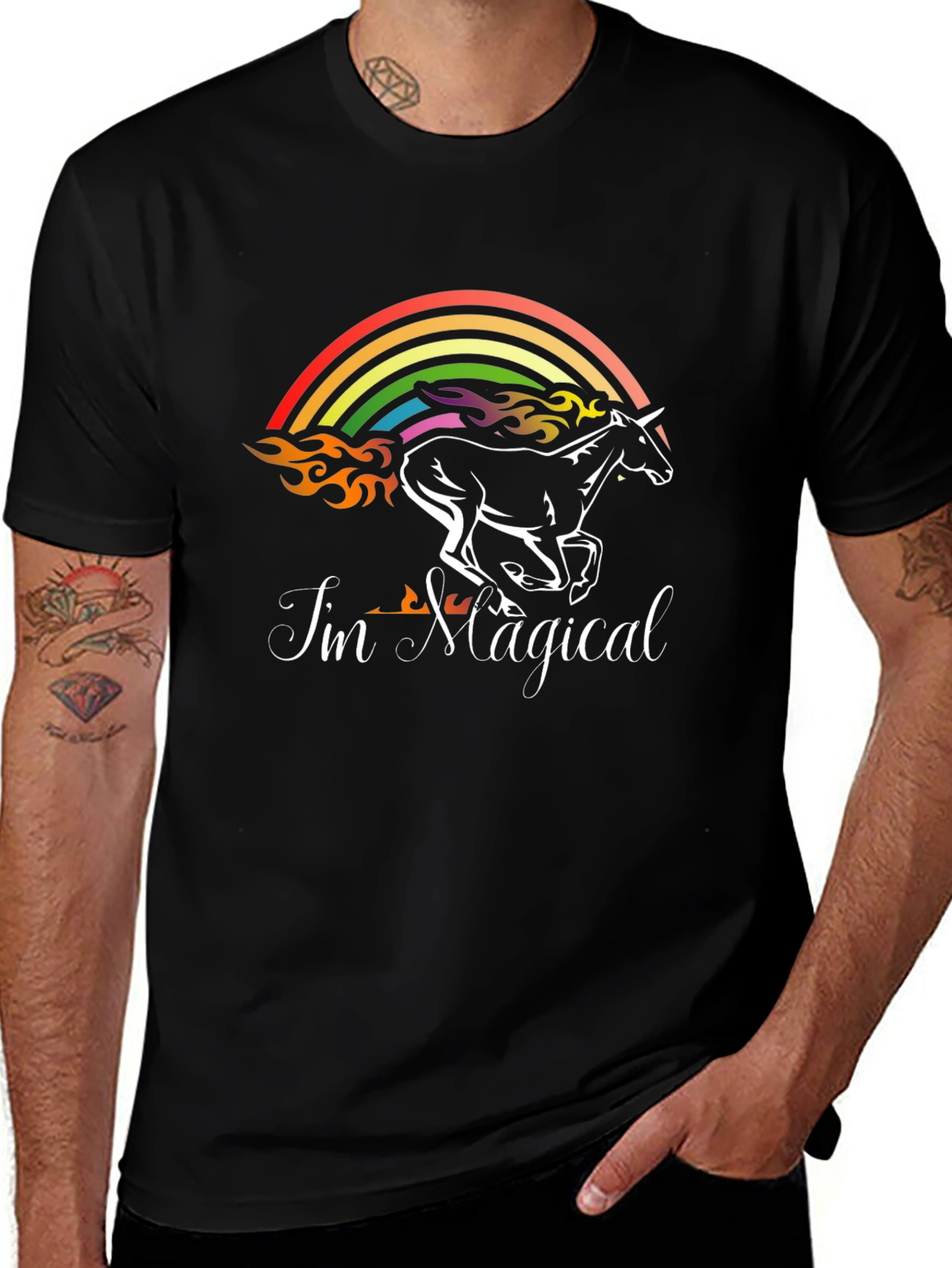 Im Magical Unicorn Rainbow Graphic T-Shirt