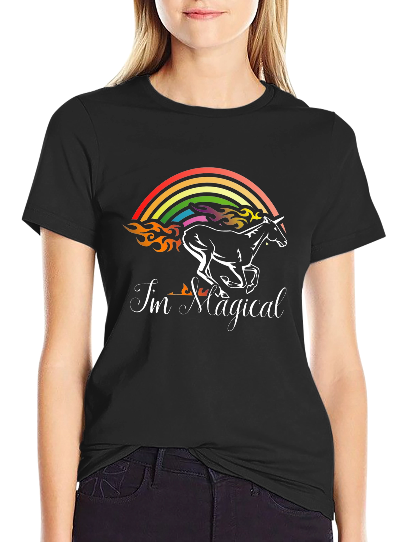 Im Magical Unicorn Rainbow Graphic T-Shirt