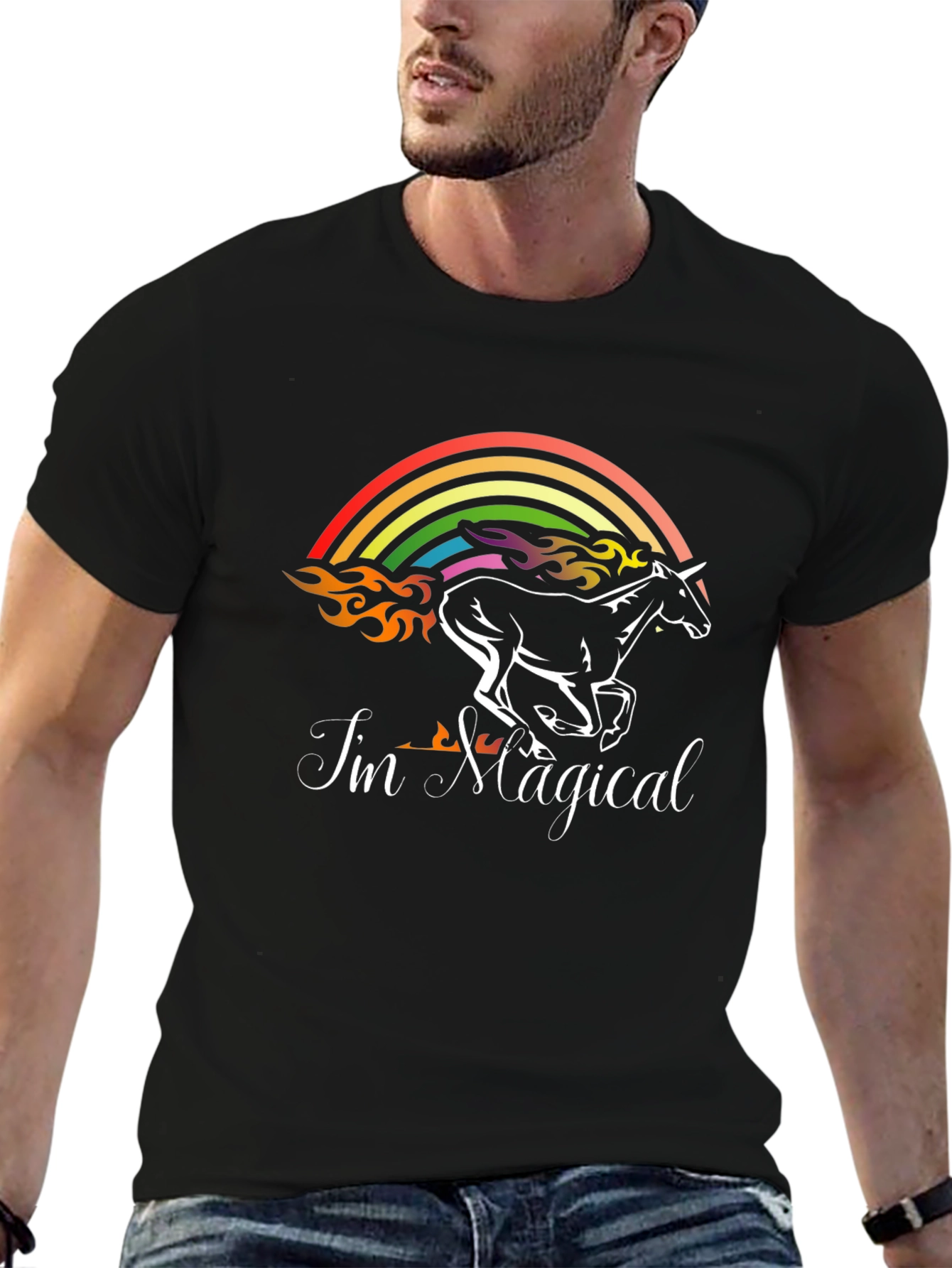 Im Magical Unicorn Rainbow Graphic T-Shirt