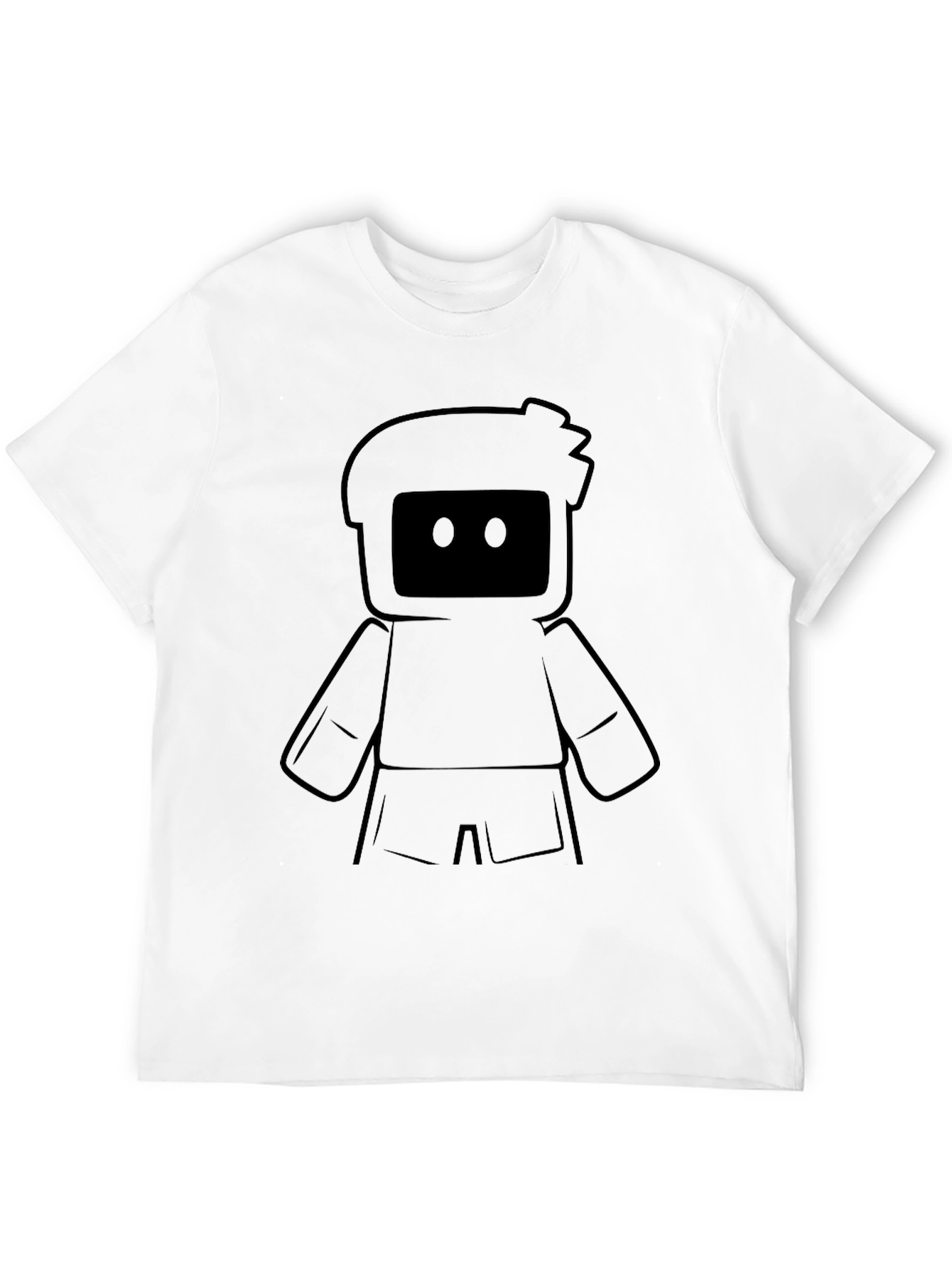 Cool Black Graphic Tee - Robot Design