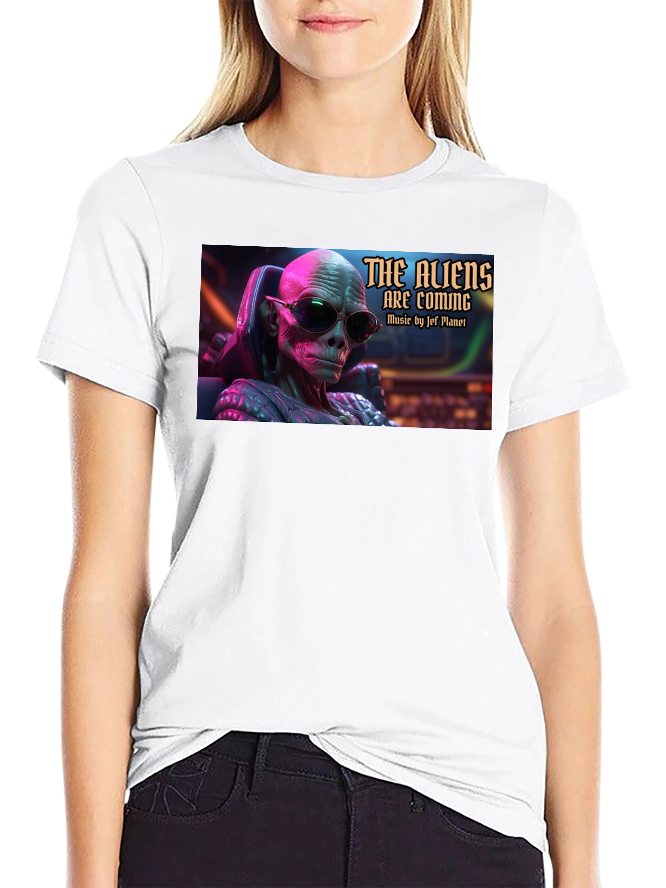 The Aliens Are Coming Black T-Shirt