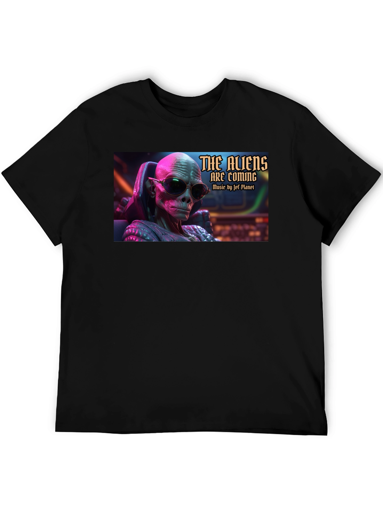 The Aliens Are Coming Black T-Shirt
