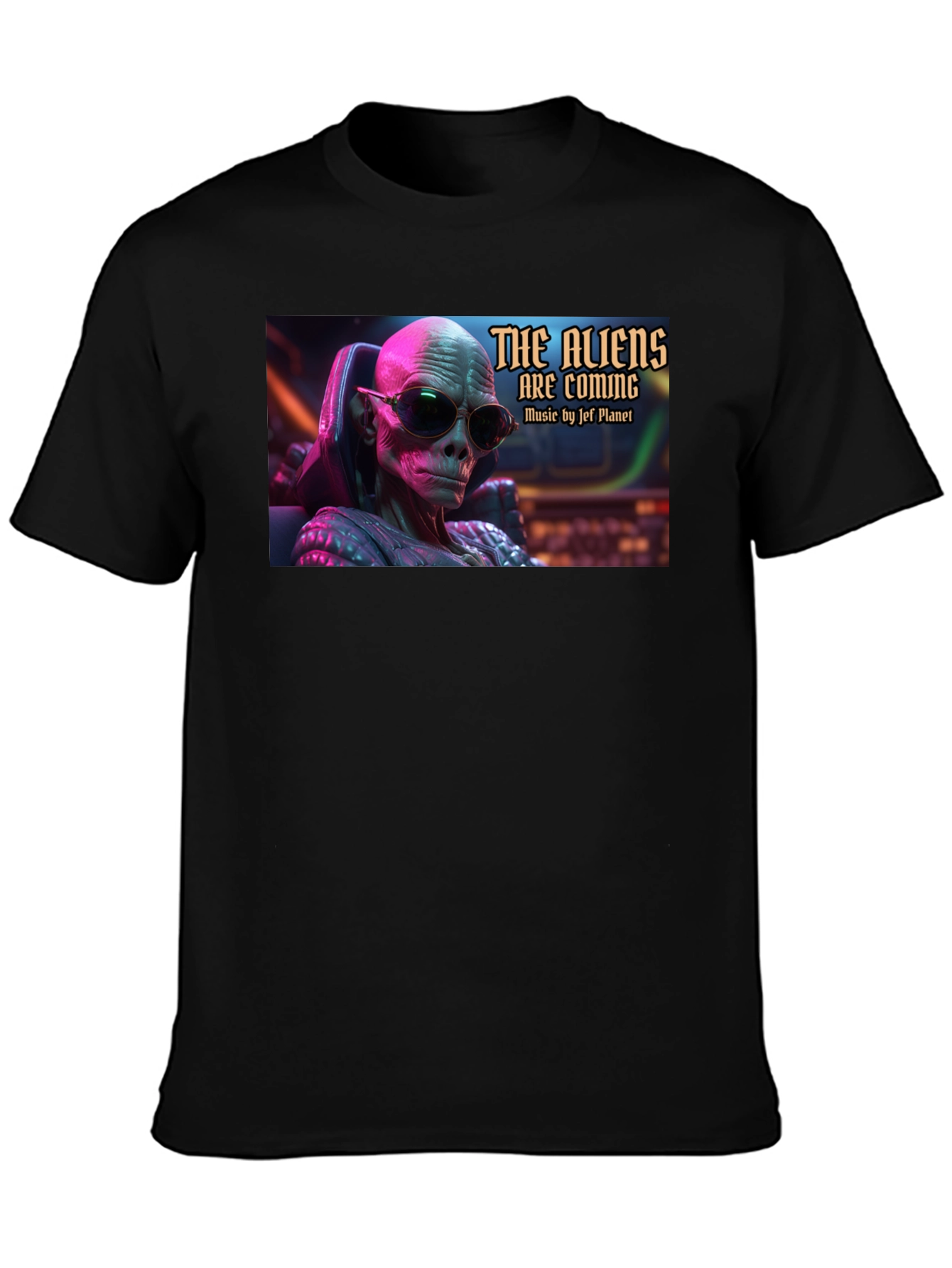 The Aliens Are Coming Black T-Shirt