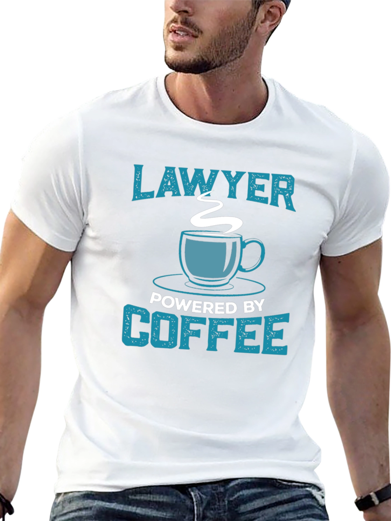 Lawyer Powered by Coffee Graphic Tee