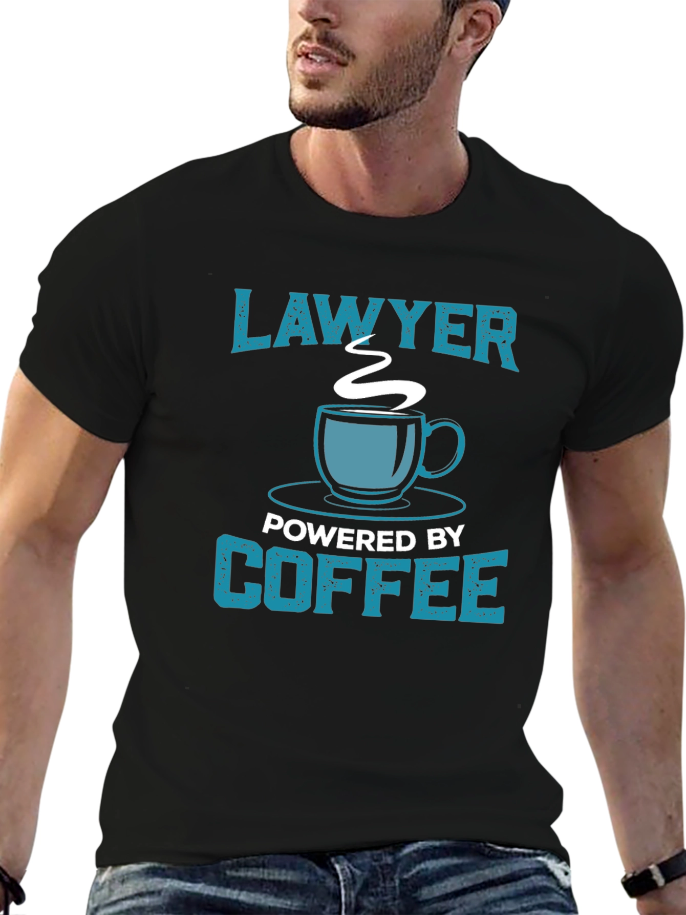 Lawyer Powered by Coffee Graphic Tee