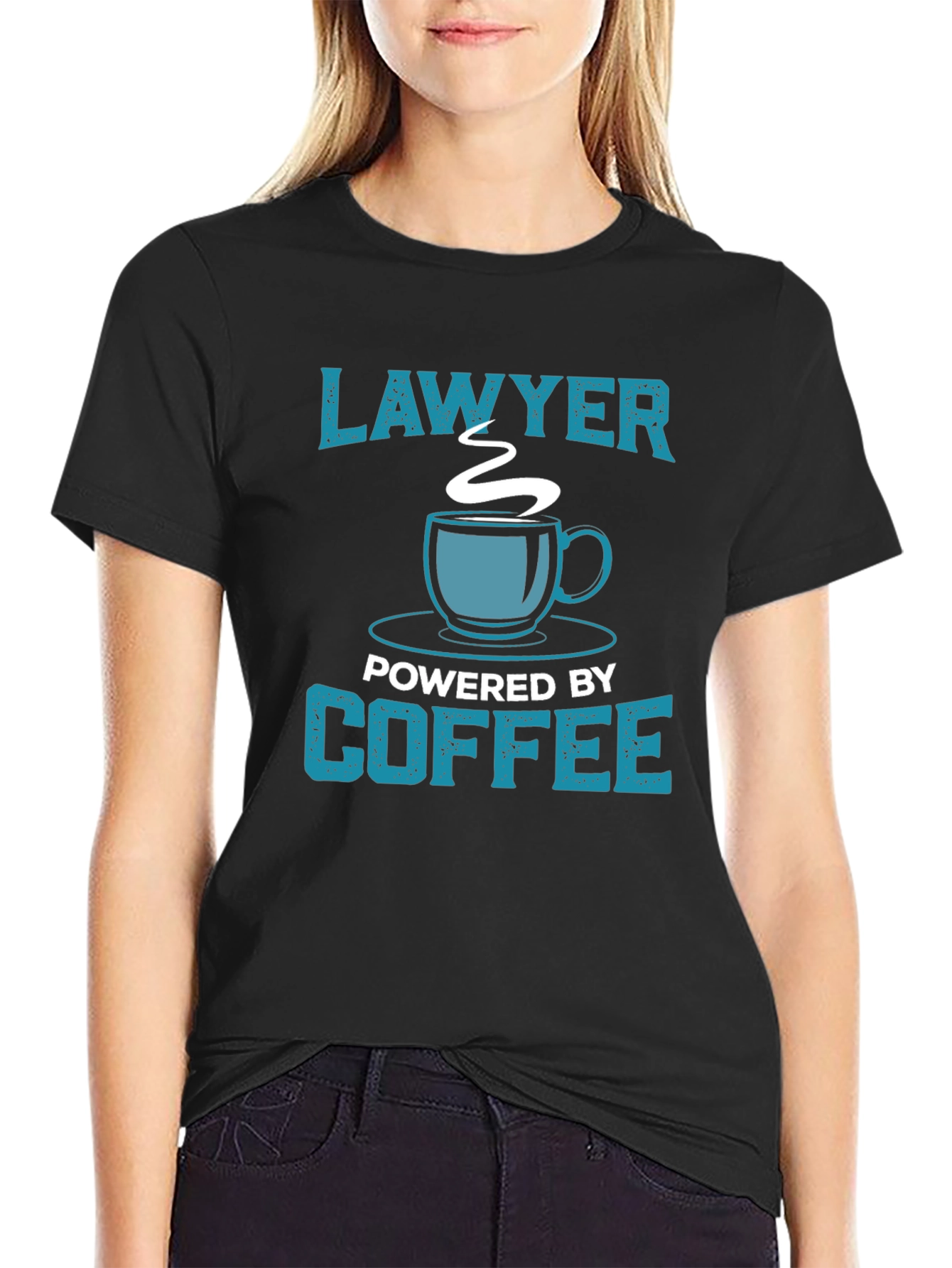 Lawyer Powered by Coffee Graphic Tee