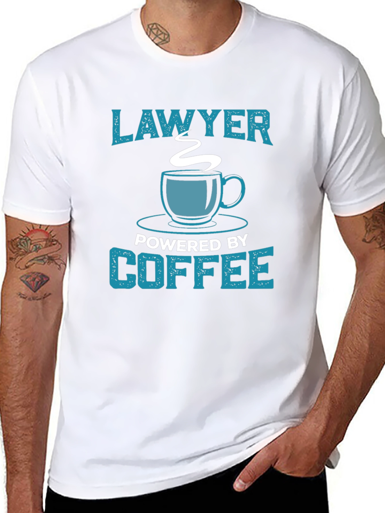 Lawyer Powered by Coffee Graphic Tee