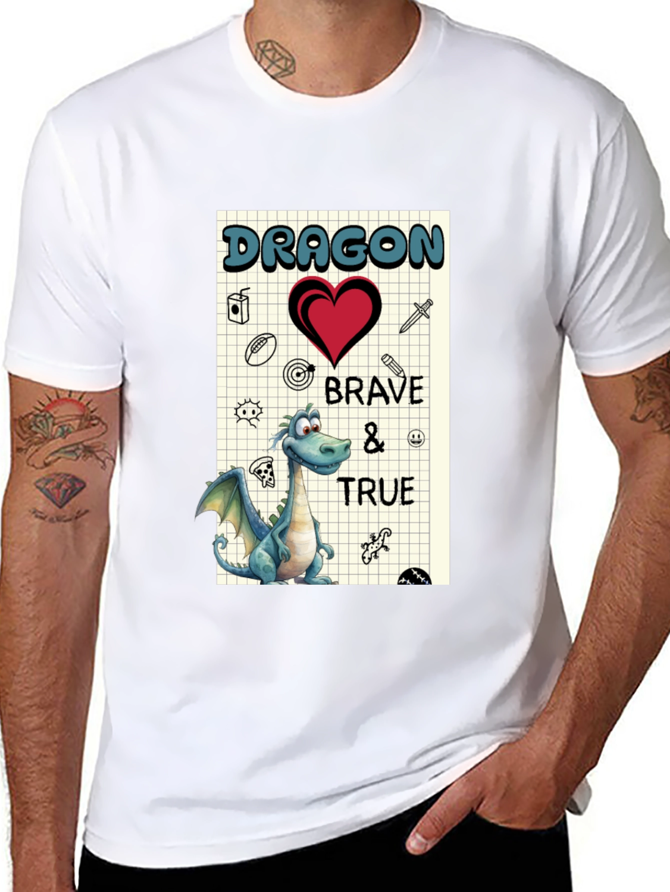 Dragon Brave & True Graphic T-Shirt