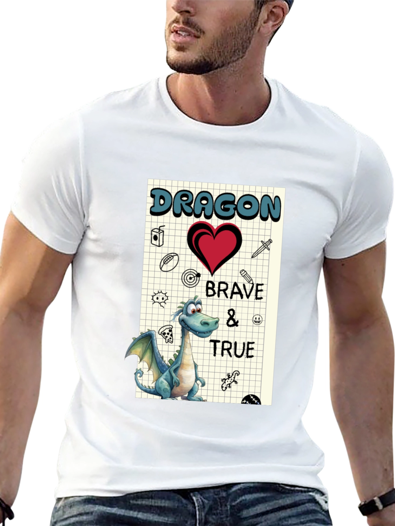 Dragon Brave & True Graphic T-Shirt