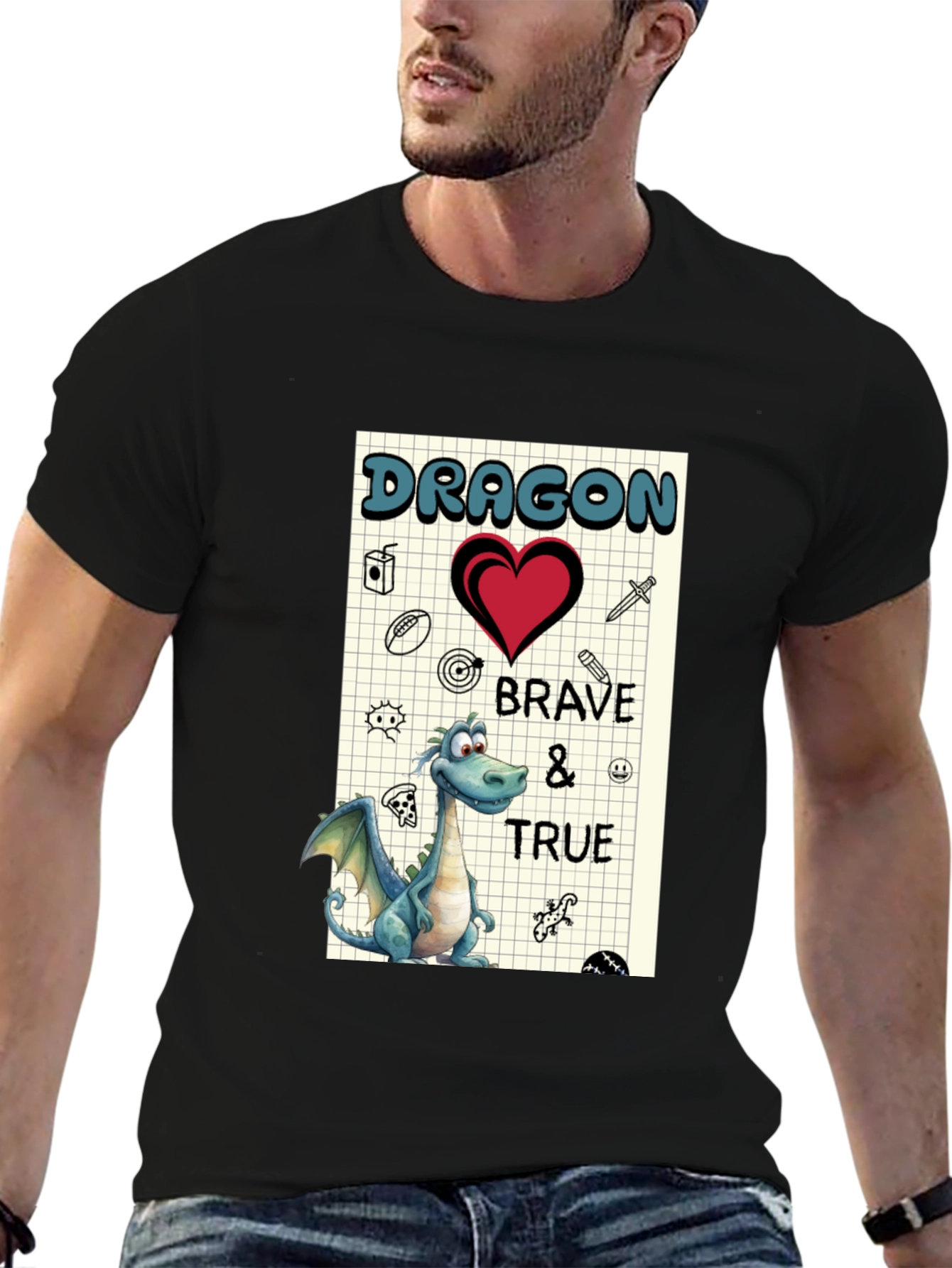 Dragon Brave & True Graphic T-Shirt