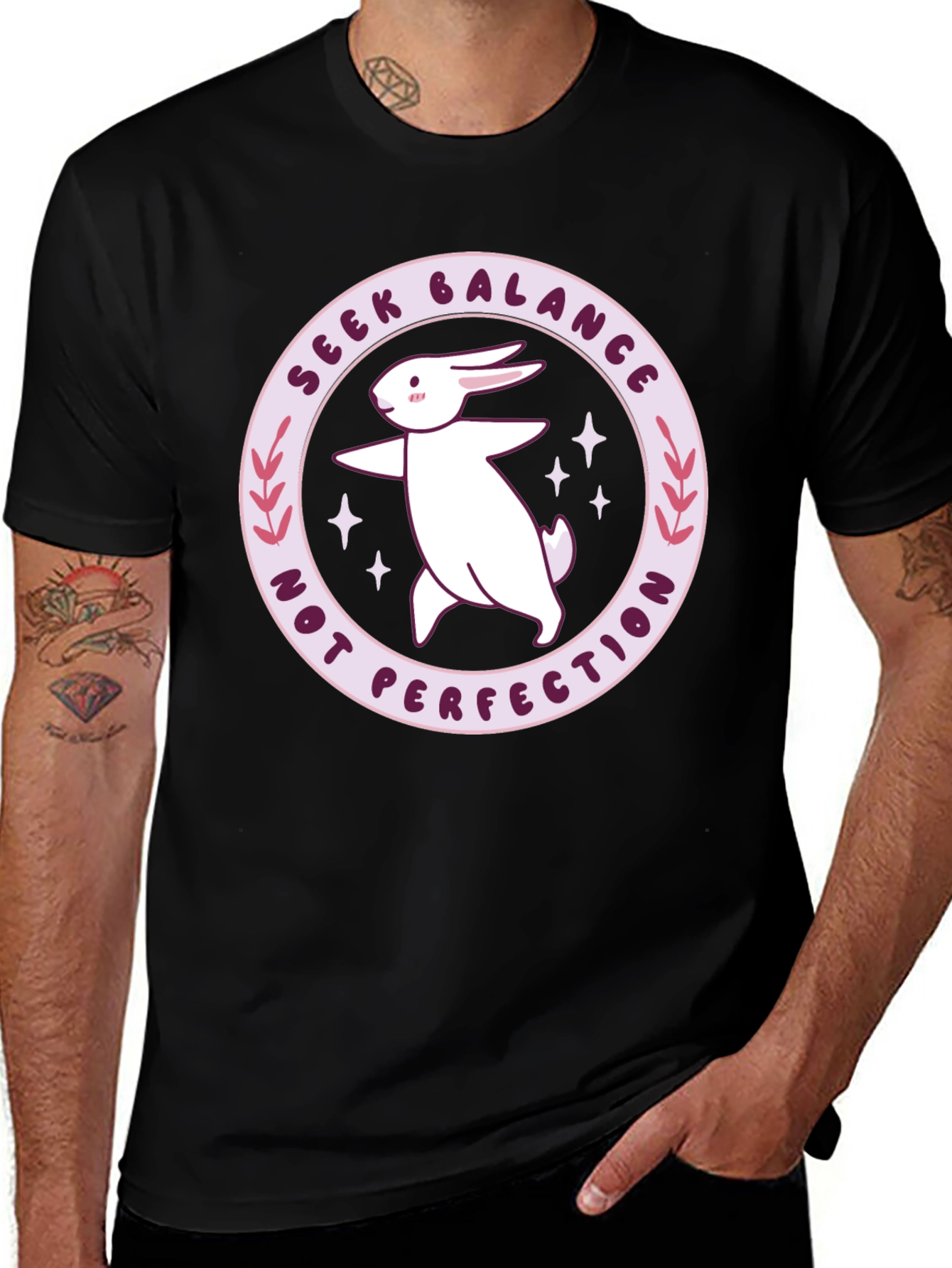 Balance Bunny Graphic Tee - Seek Balance T-Shirt
