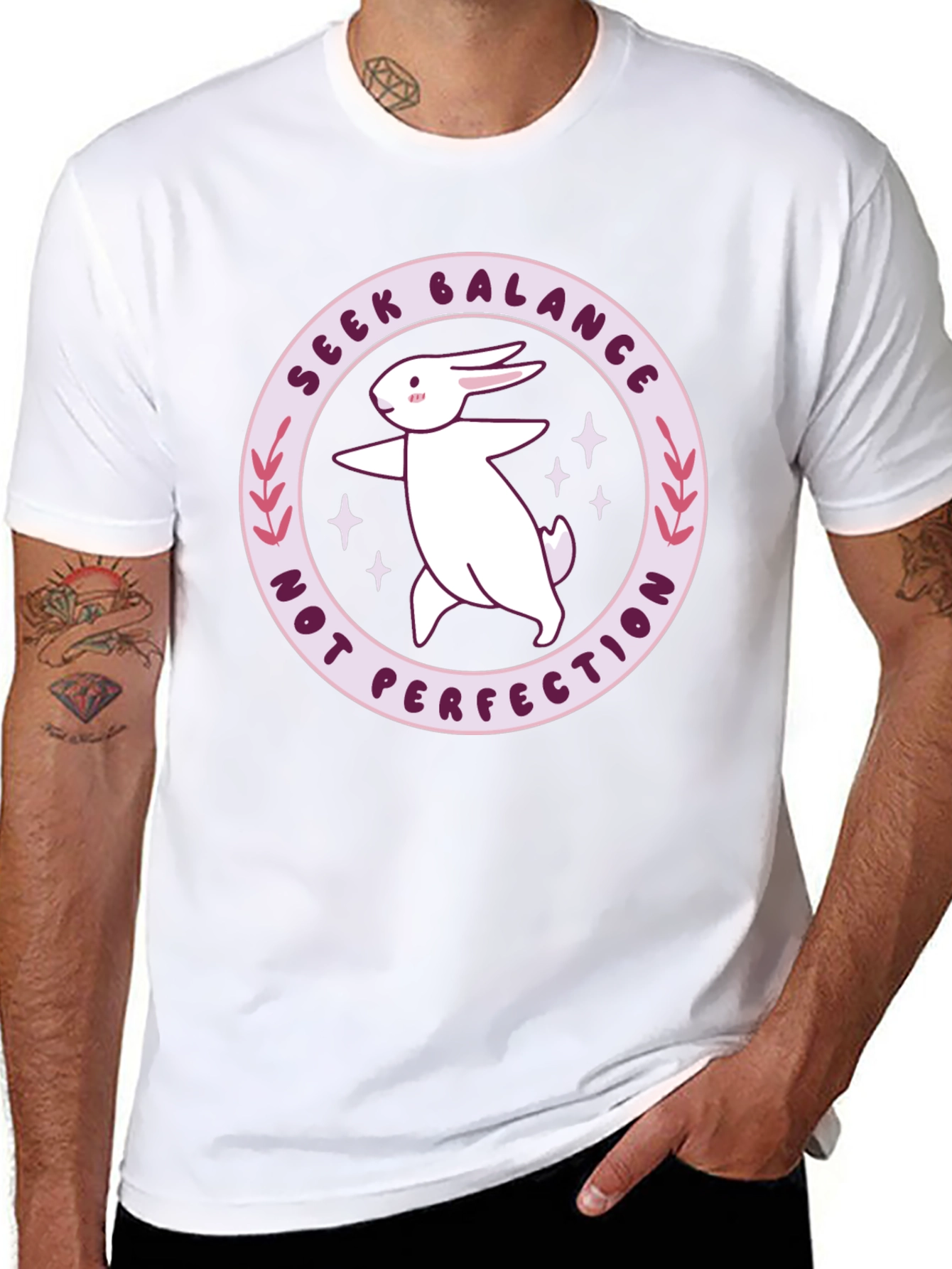 Balance Bunny Graphic Tee - Seek Balance T-Shirt