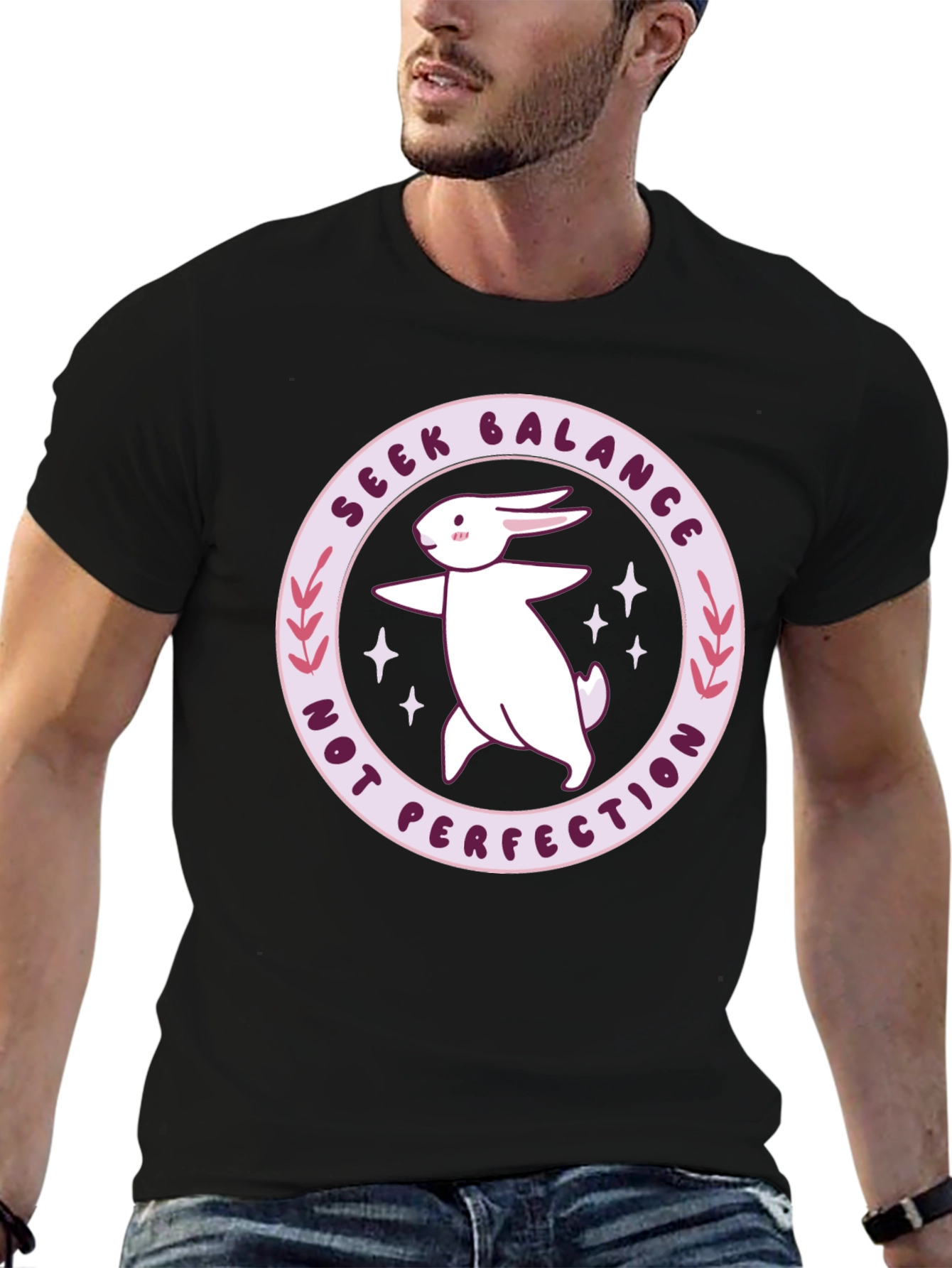 Balance Bunny Graphic Tee - Seek Balance T-Shirt