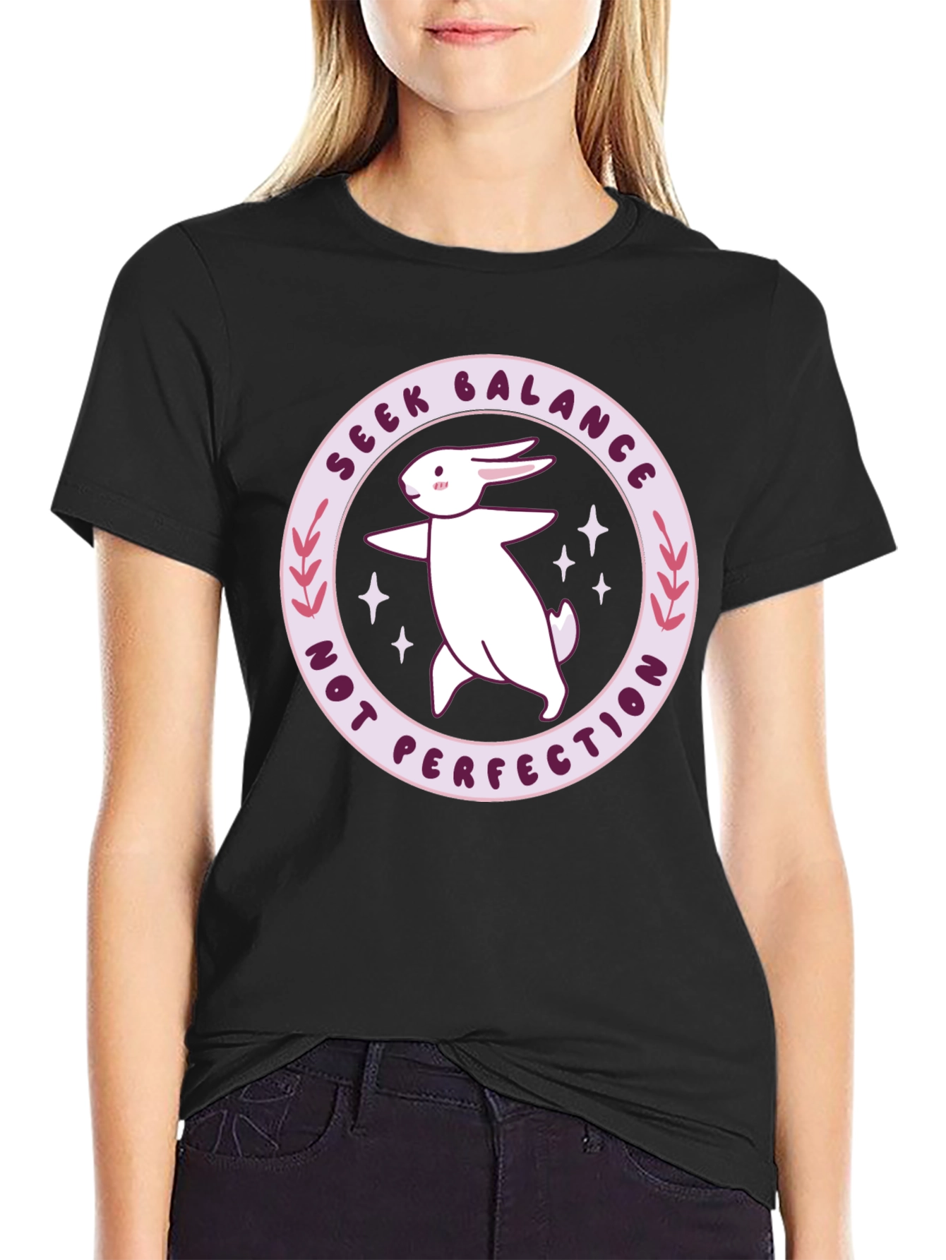 Balance Bunny Graphic Tee - Seek Balance T-Shirt
