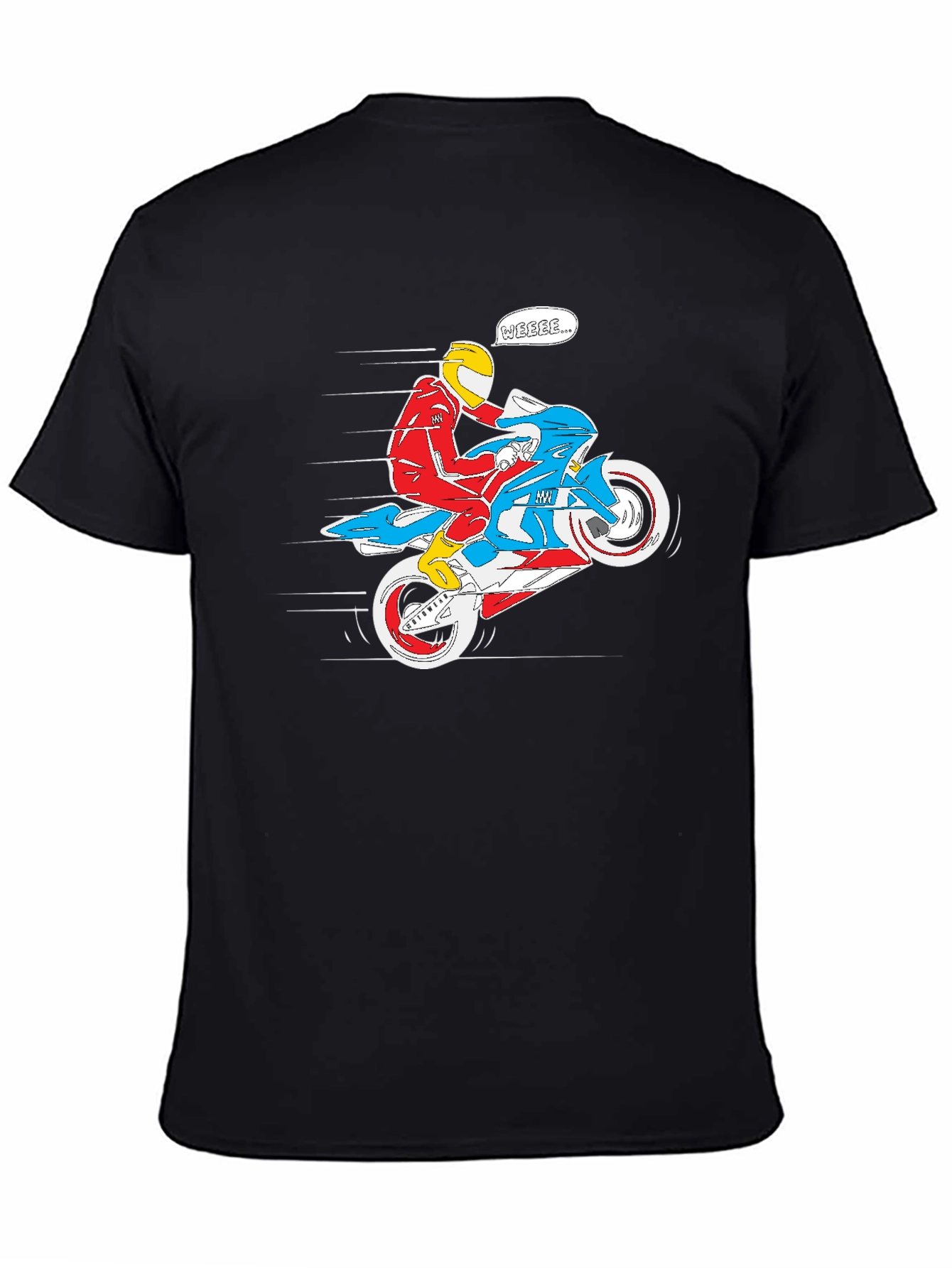 Motorcycle Rider Graphic Tee - Black