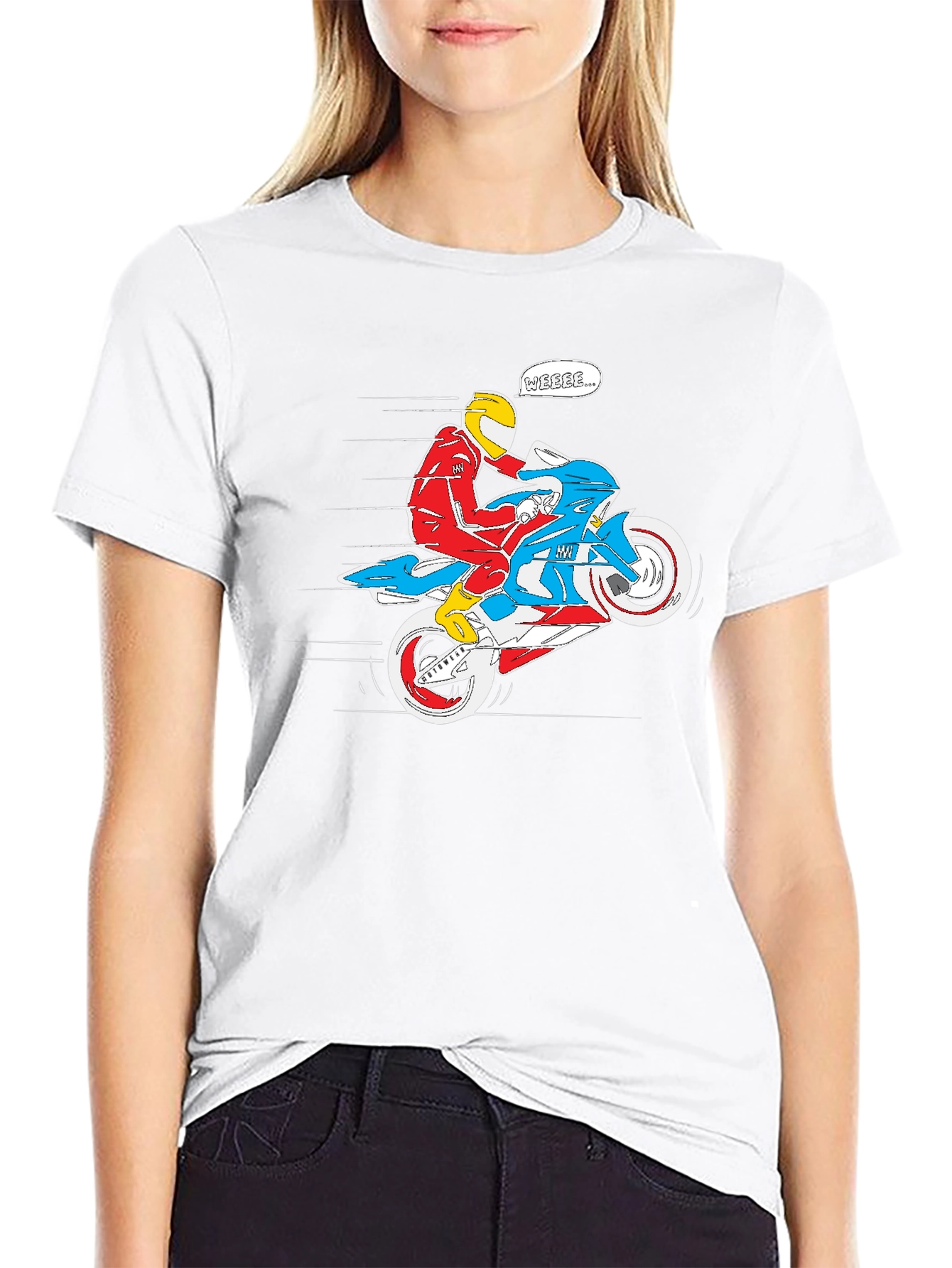 Motorcycle Rider Graphic Tee - Black