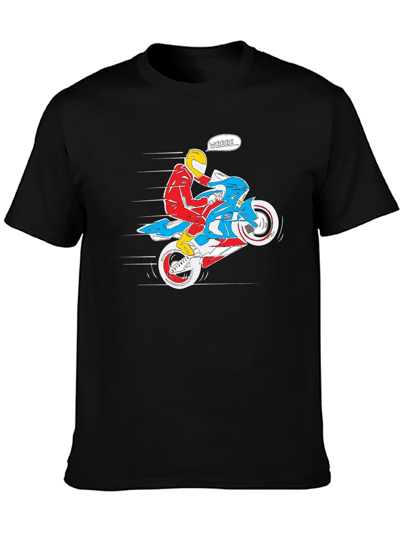 Motorcycle Rider Graphic Tee - Black