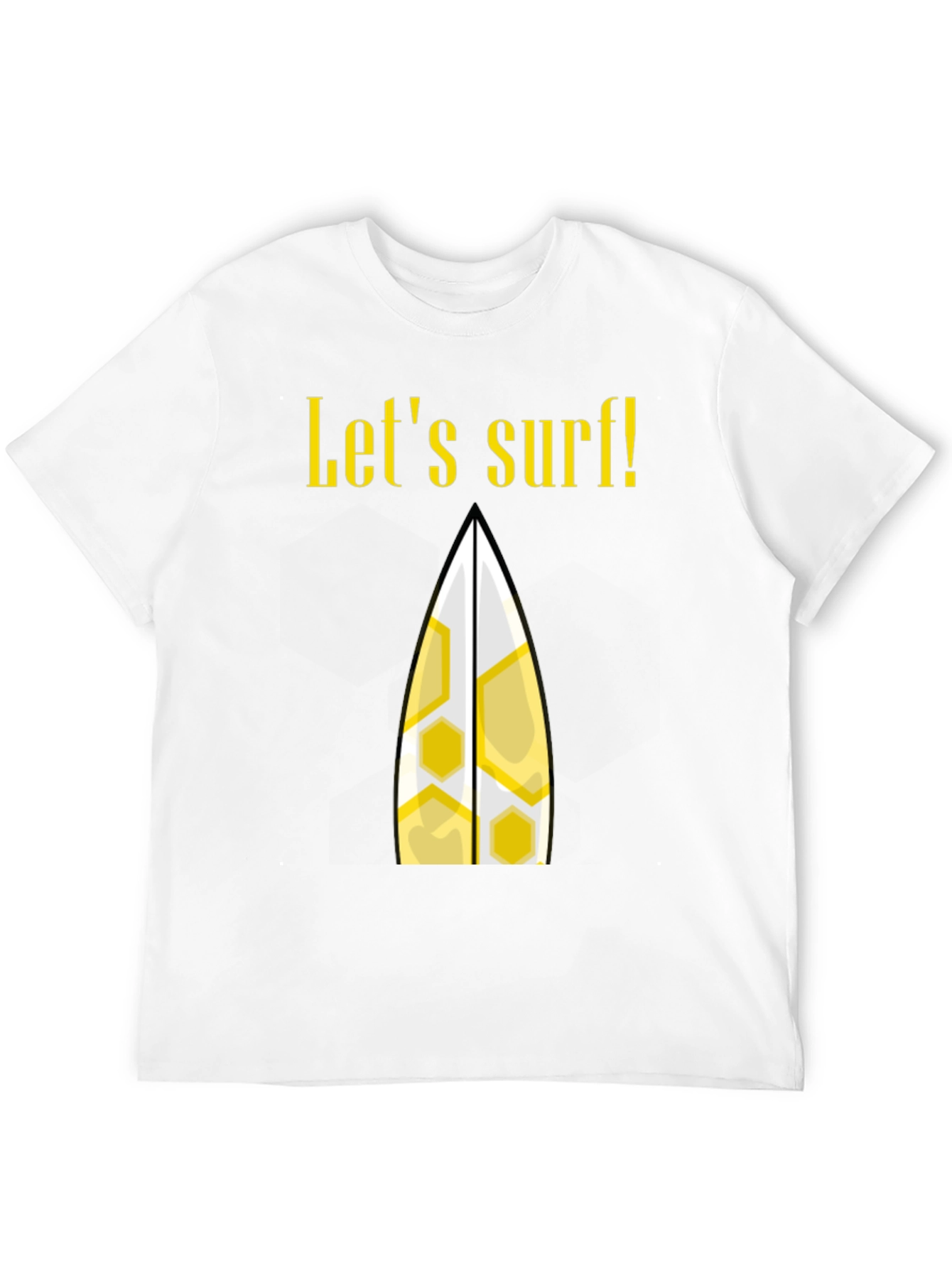 Lets Surf Graphic Tee - Black Cotton T-Shirt
