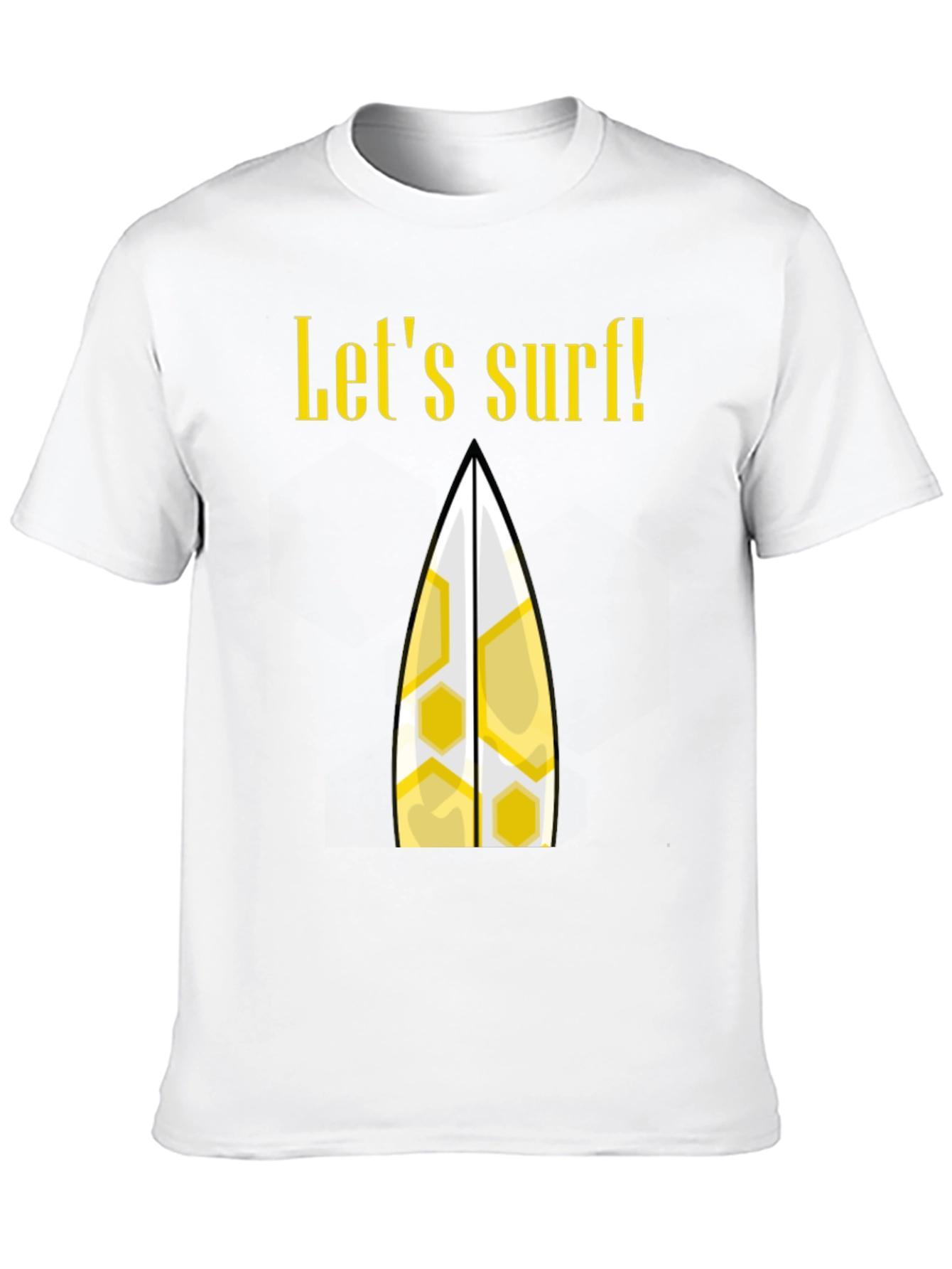 Lets Surf Graphic Tee - Black Cotton T-Shirt