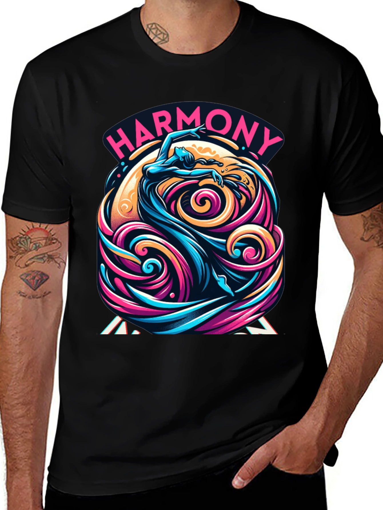 Harmony Flow Graphic Tee - Unique Artistic Design