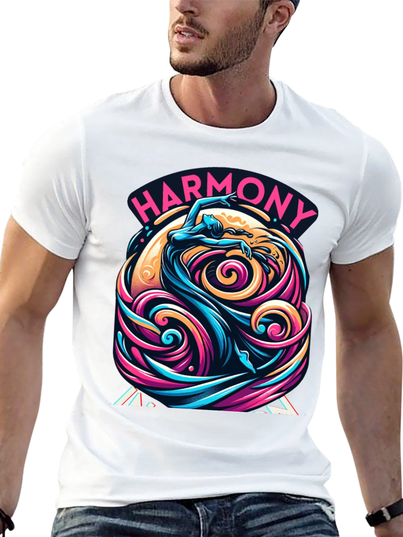 Harmony Flow Graphic Tee - Unique Artistic Design