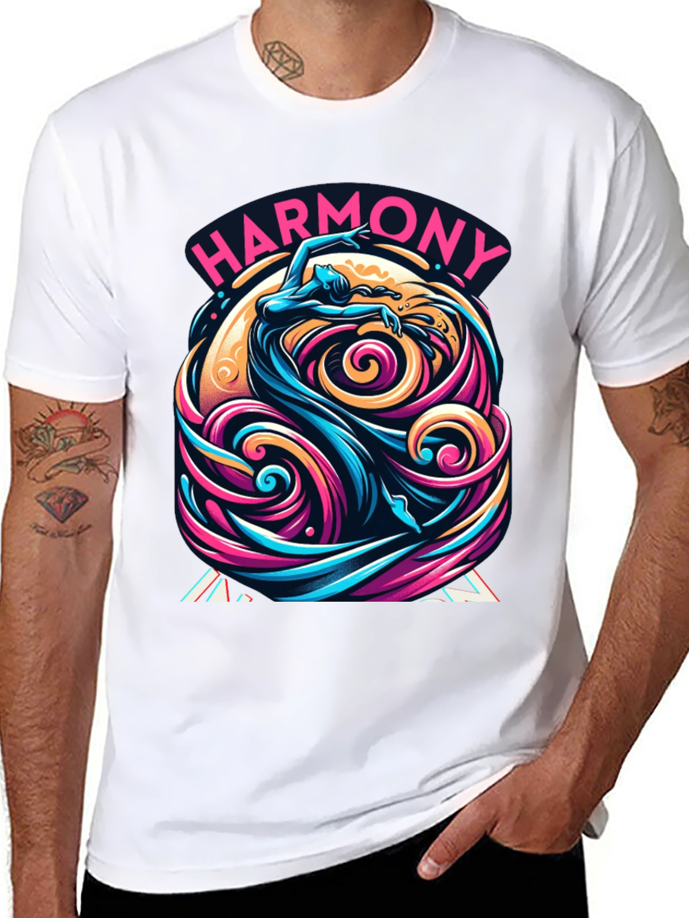 Harmony Flow Graphic Tee - Unique Artistic Design