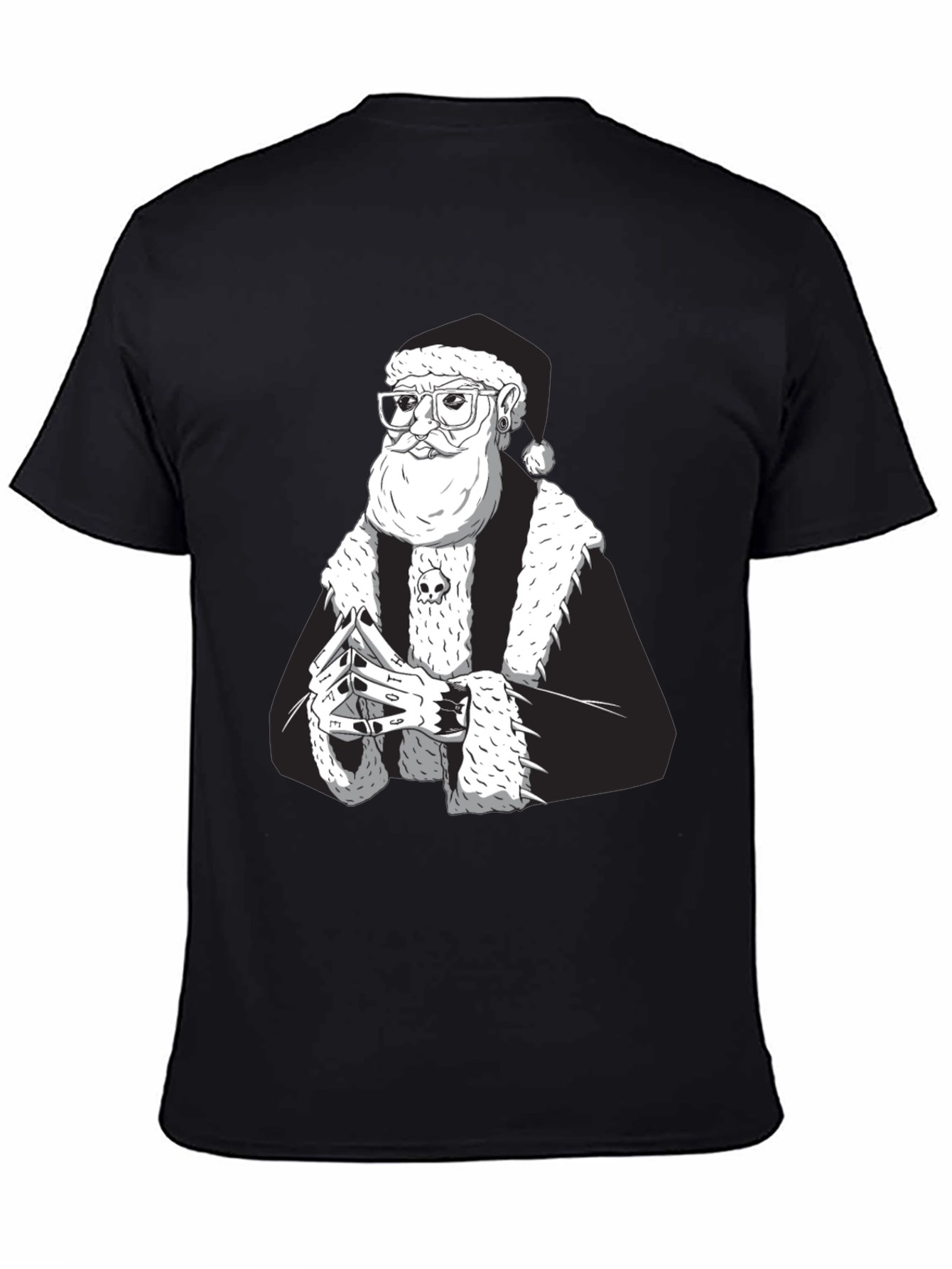 Cool Santa Black T-Shirt