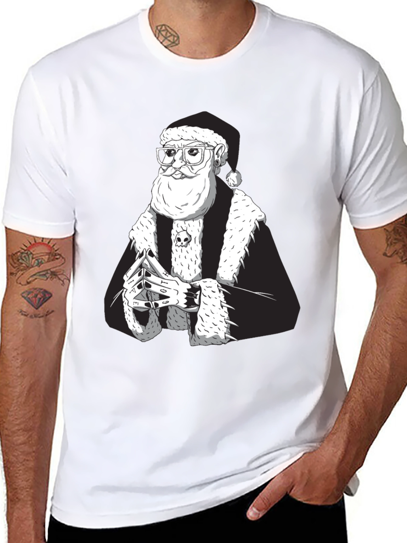 Cool Santa Black T-Shirt