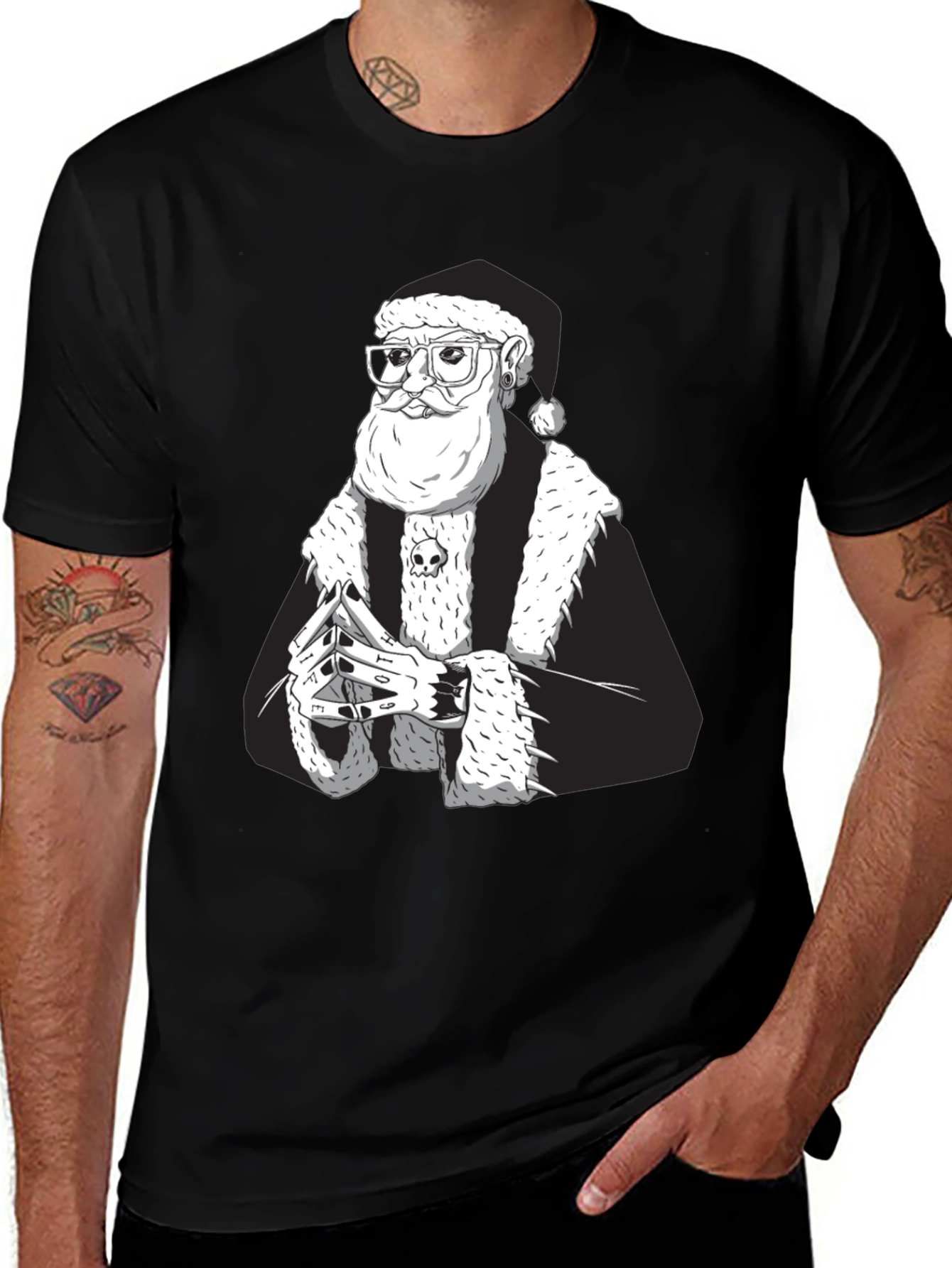 Cool Santa Black T-Shirt