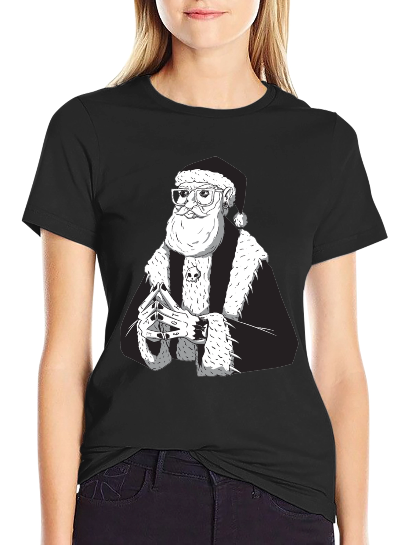 Cool Santa Black T-Shirt