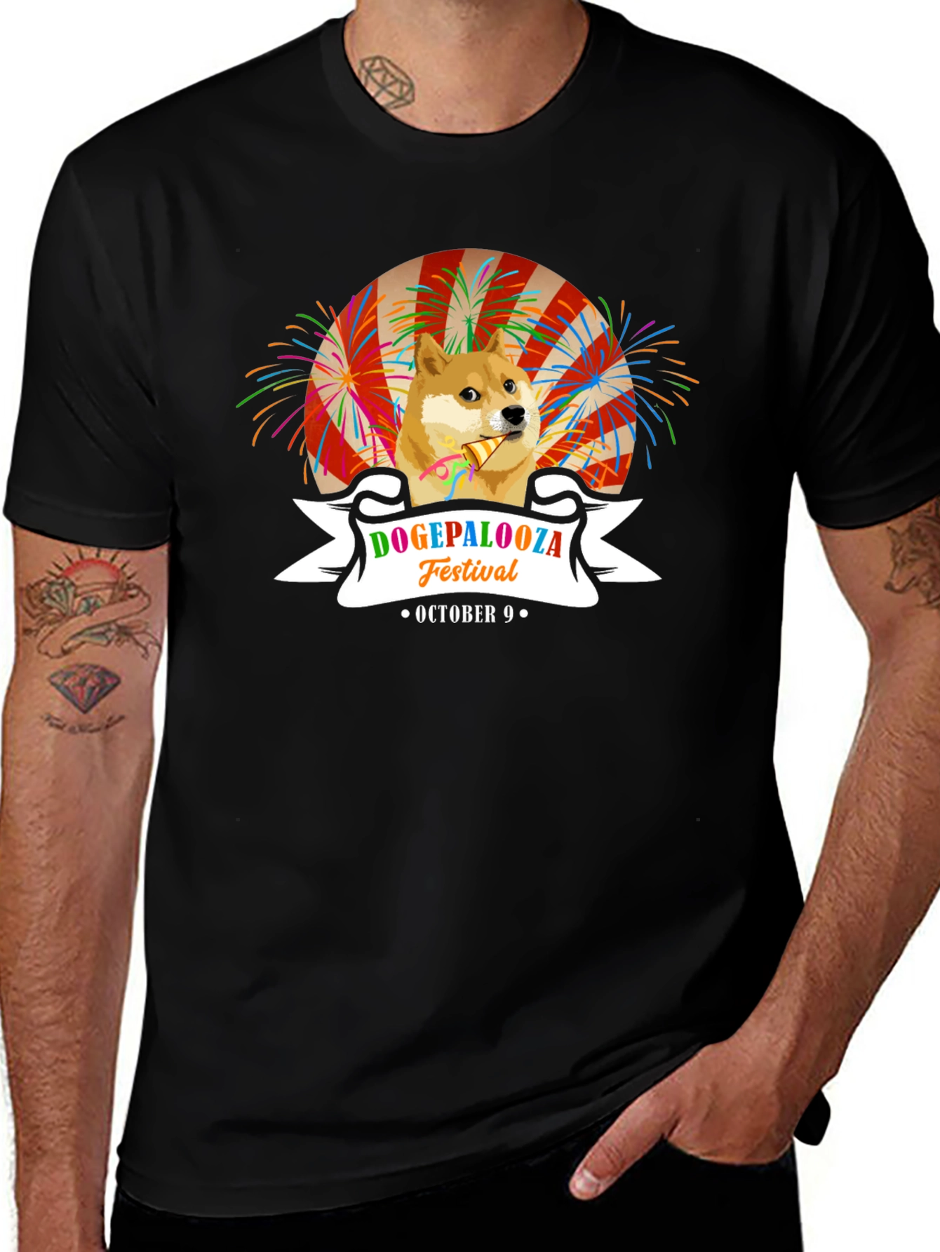DogePalooza Festival Black T-Shirt October 9th Celebration