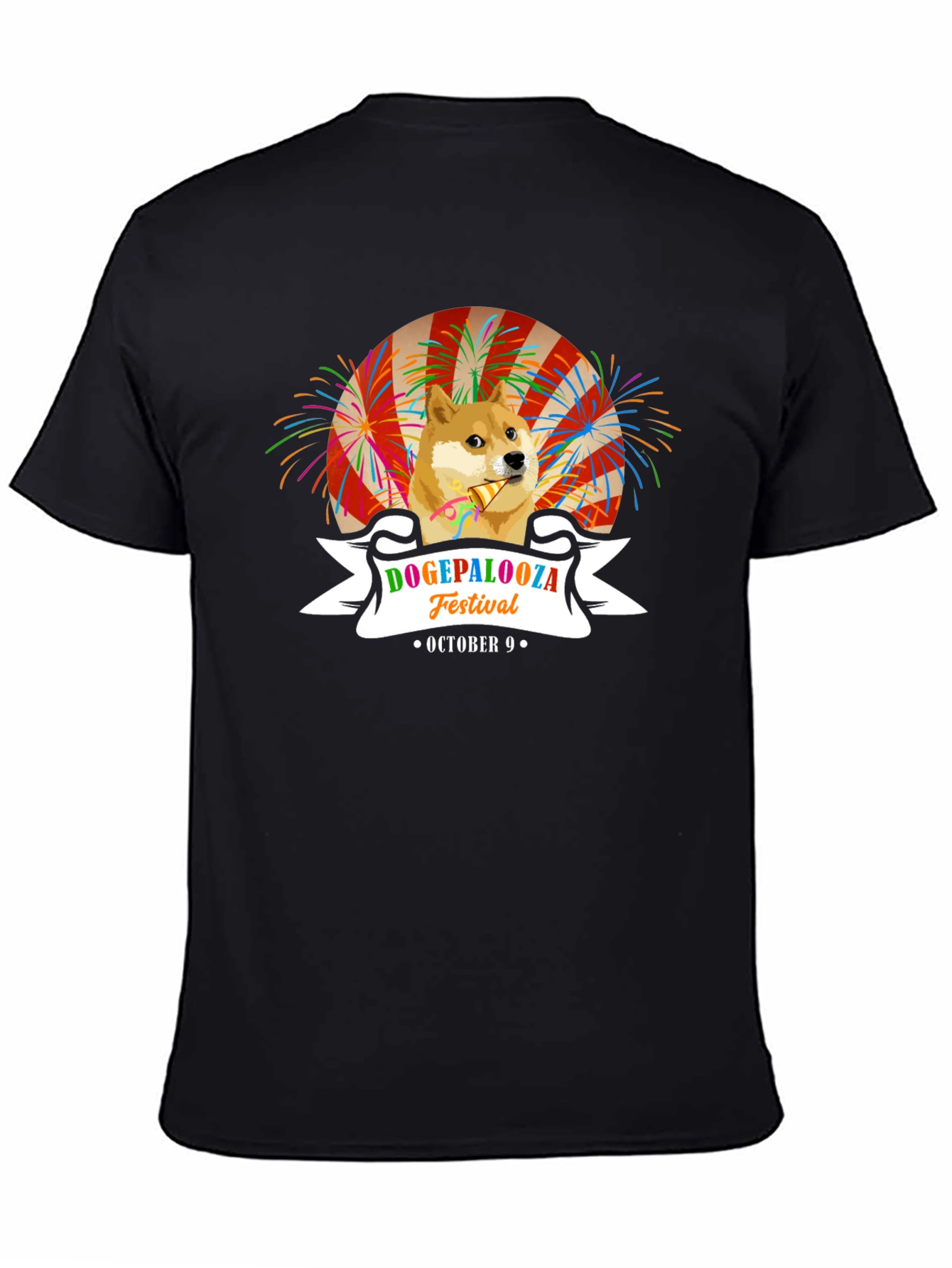 DogePalooza Festival Black T-Shirt October 9th Celebration