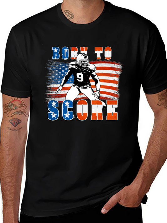 Born To Score Football USA Flag T-Shirt