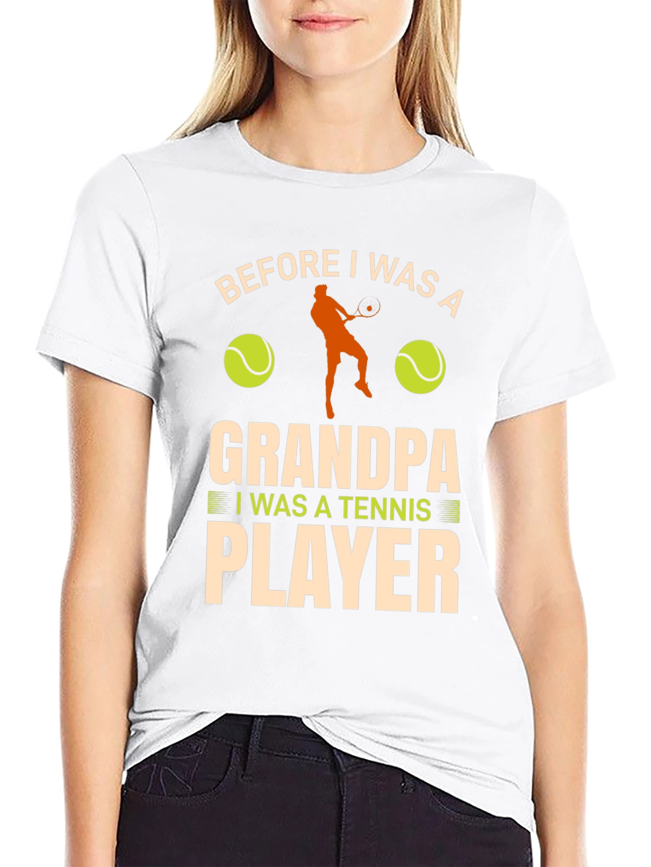 Grandpa Tennis Player Graphic T-Shirt