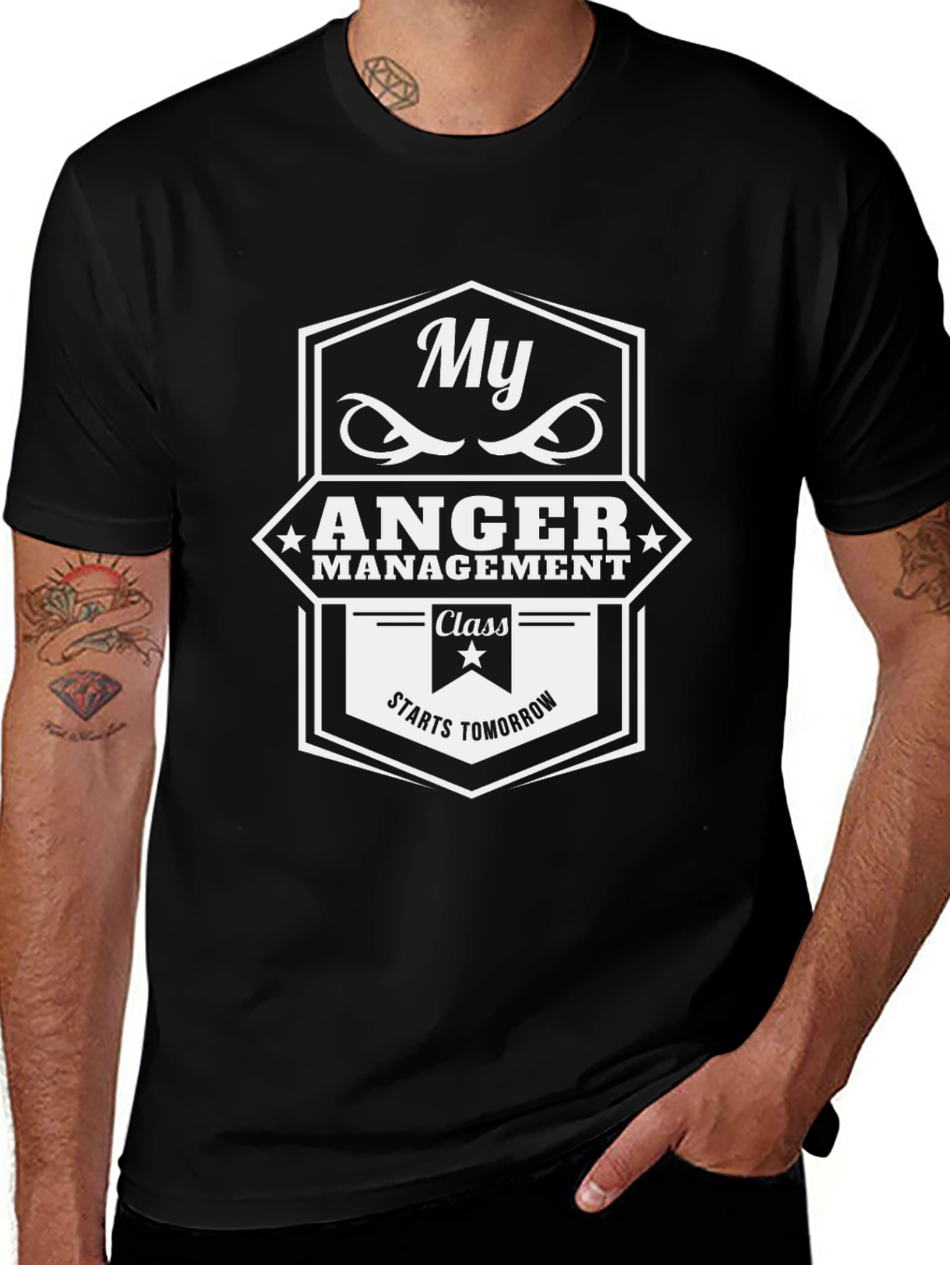 My Anger Management Class Starts Tomorrow Black T-Shirt